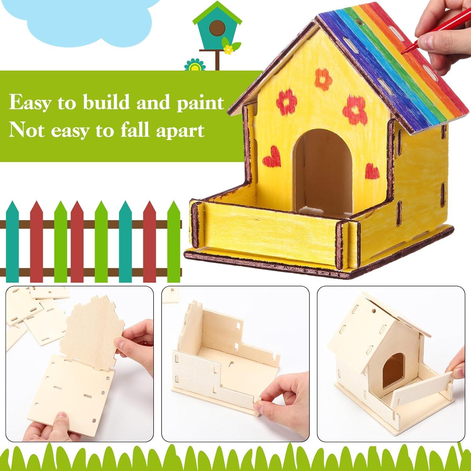 Kit de Manualidades Feifeiya 24 Casas de Aves para Pintar