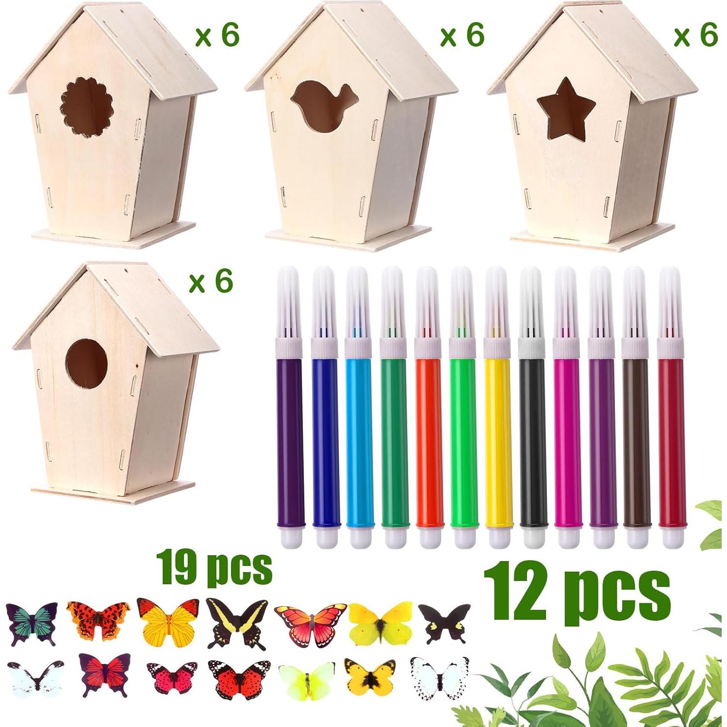 Kit de Casa para Pájaros de Madera DIY Outus 24 Piezas
