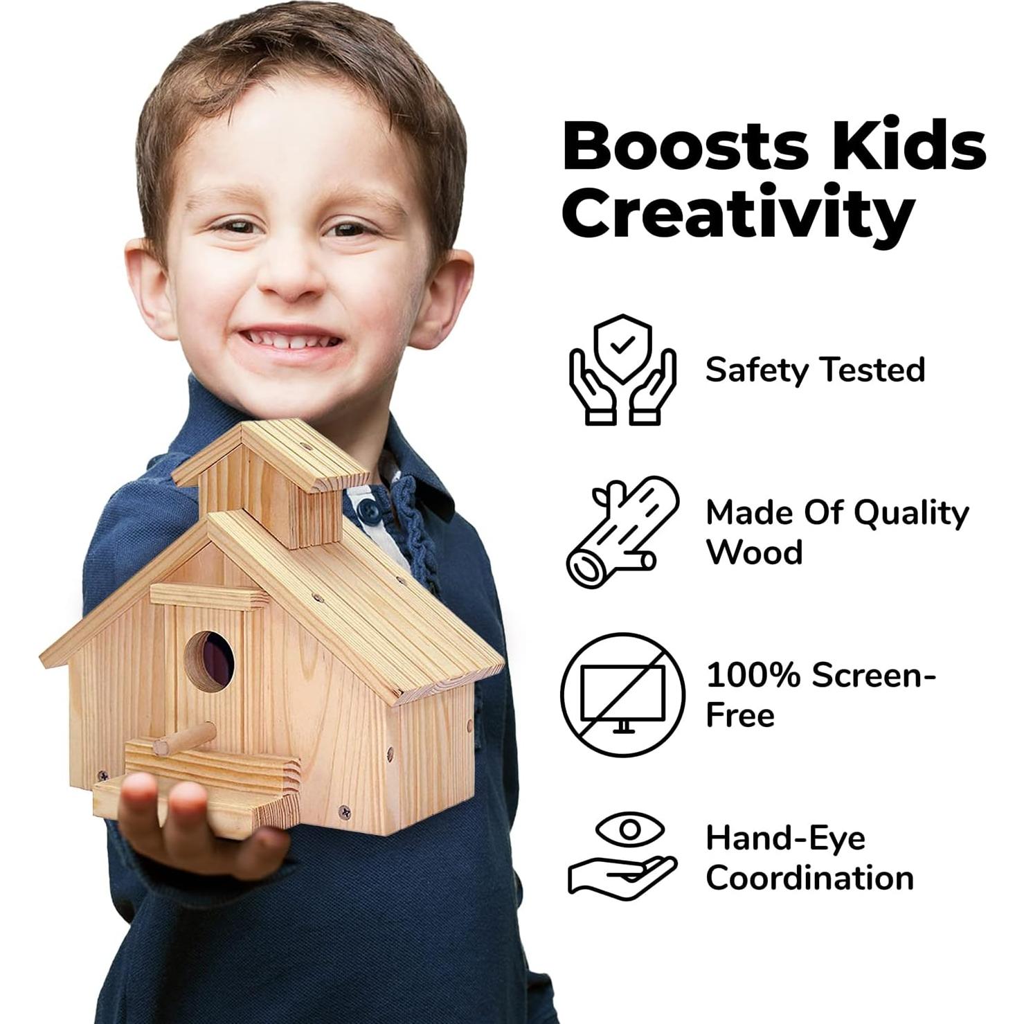 Kit de Carpintería Kraftic para Niños - 35 Piezas DIY Madera