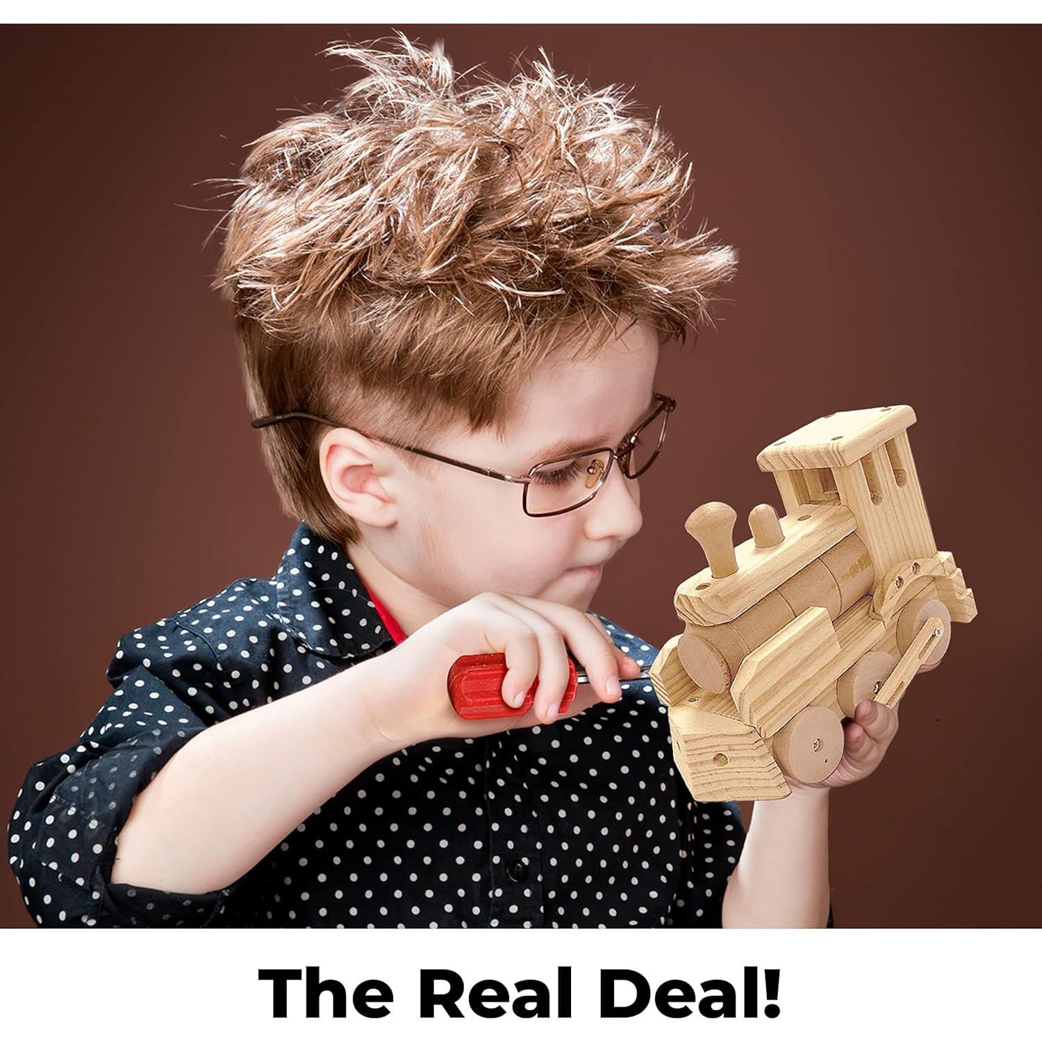 Kit de Carpintería Kraftic para Niños - 35 Piezas DIY Madera