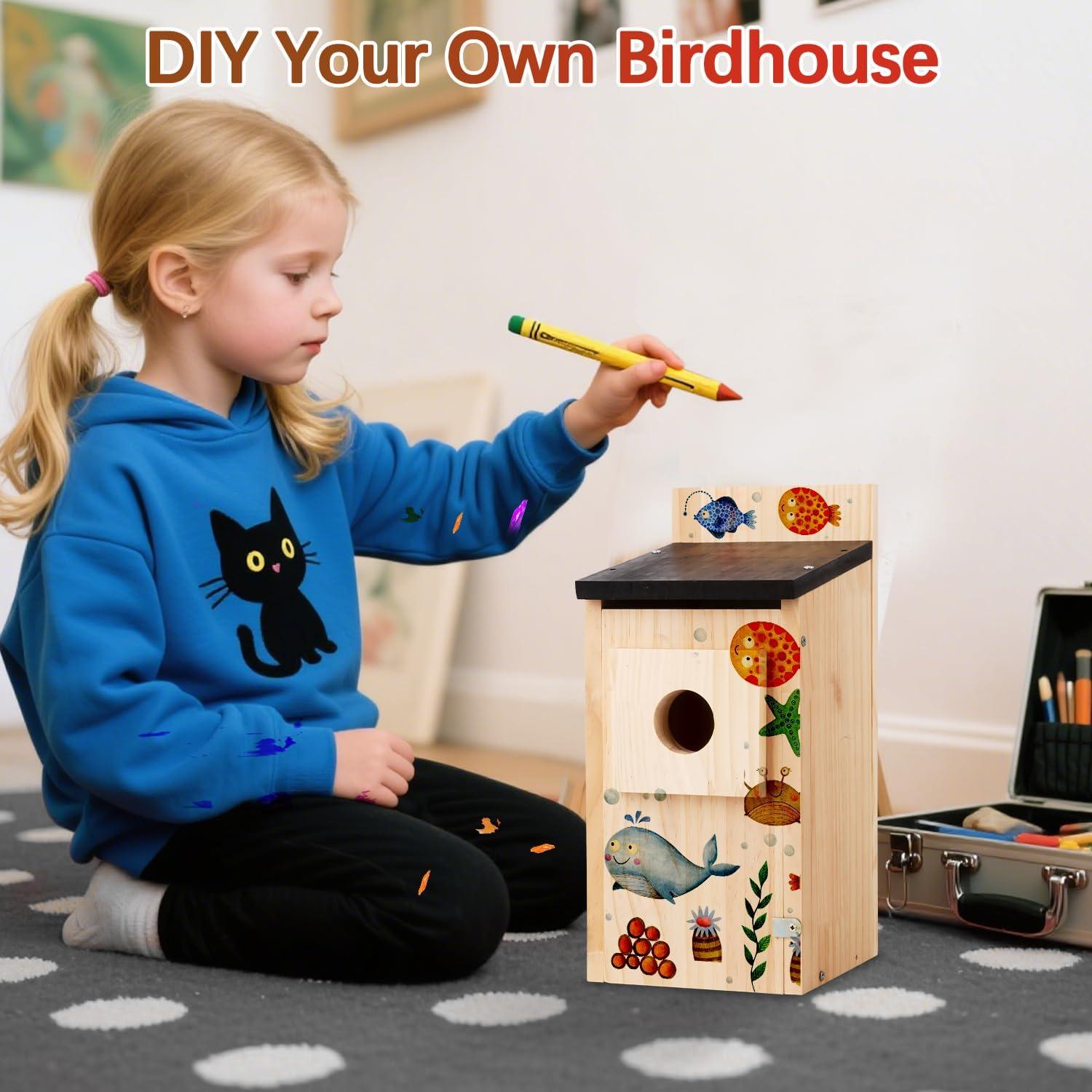 Kit Casa para Aves DIY Eyrizon de Madera de Cedro con Protector