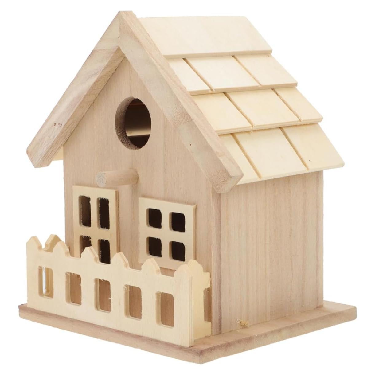 Kit Casa para Aves de Madera DIY Toddmomy 13x14x13cm
