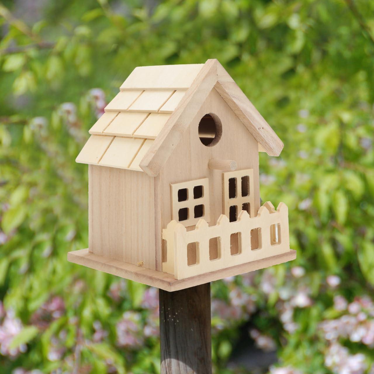 Kit Casa para Aves de Madera DIY Toddmomy 13x14x13cm