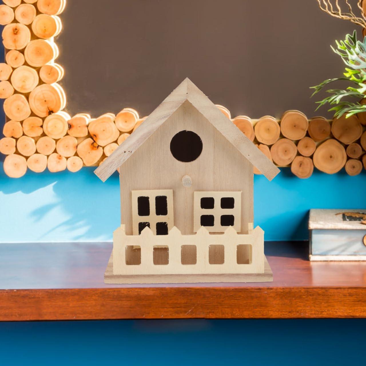 Kit Casa para Aves de Madera DIY Toddmomy 13x14x13cm