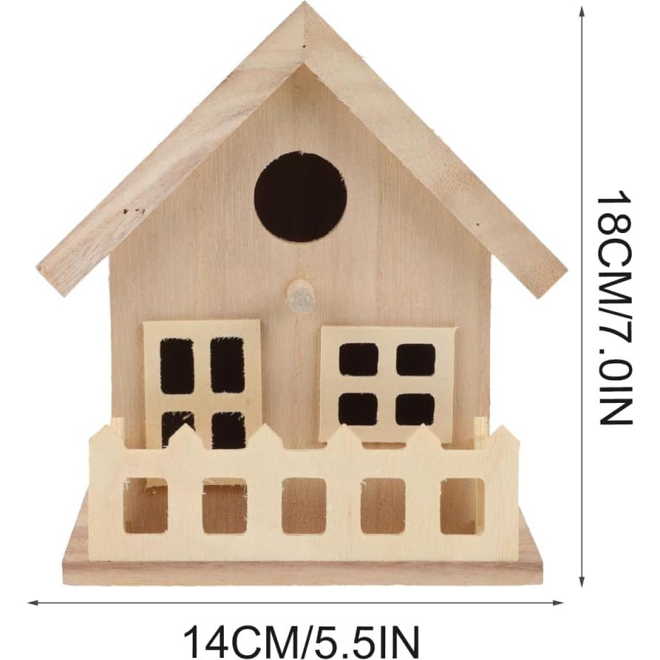 Kit Casa para Aves de Madera DIY Toddmomy 13x14x13cm