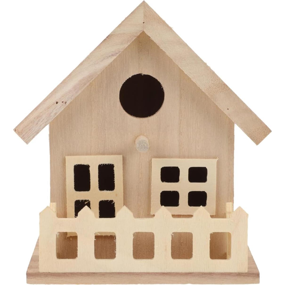 Kit Casa para Aves de Madera DIY Toddmomy 13x14x13cm