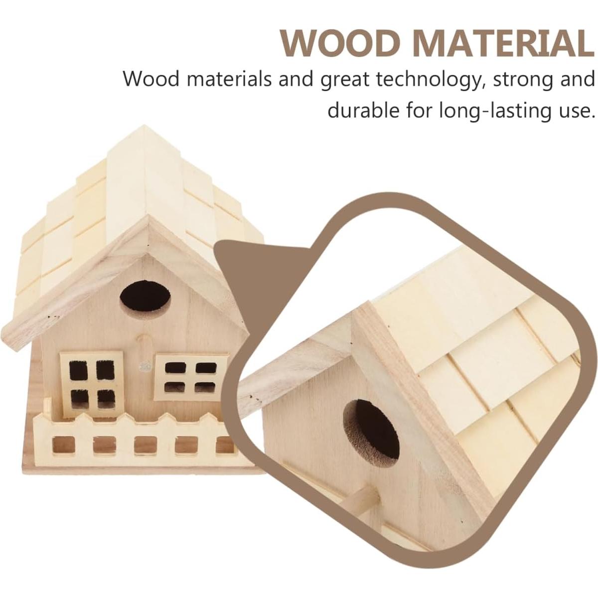 Kit Casa para Aves de Madera DIY Toddmomy 13x14x13cm