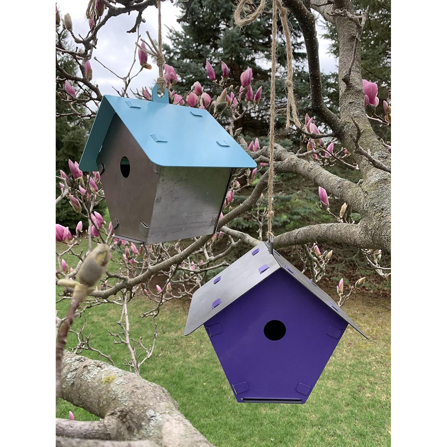 Kit Casa para Aves de Metal DIY - 7 Piezas, 16.5x21.5 cm