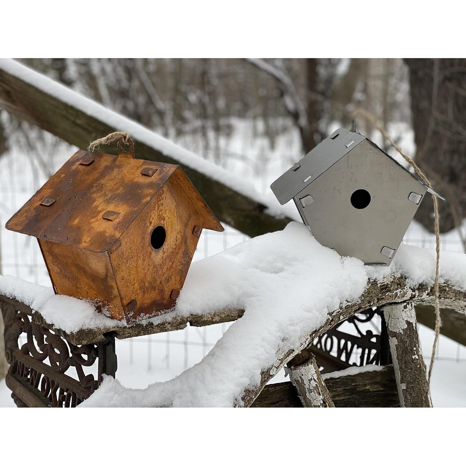 Kit Casa para Aves de Metal DIY - 7 Piezas, 16.5x21.5 cm