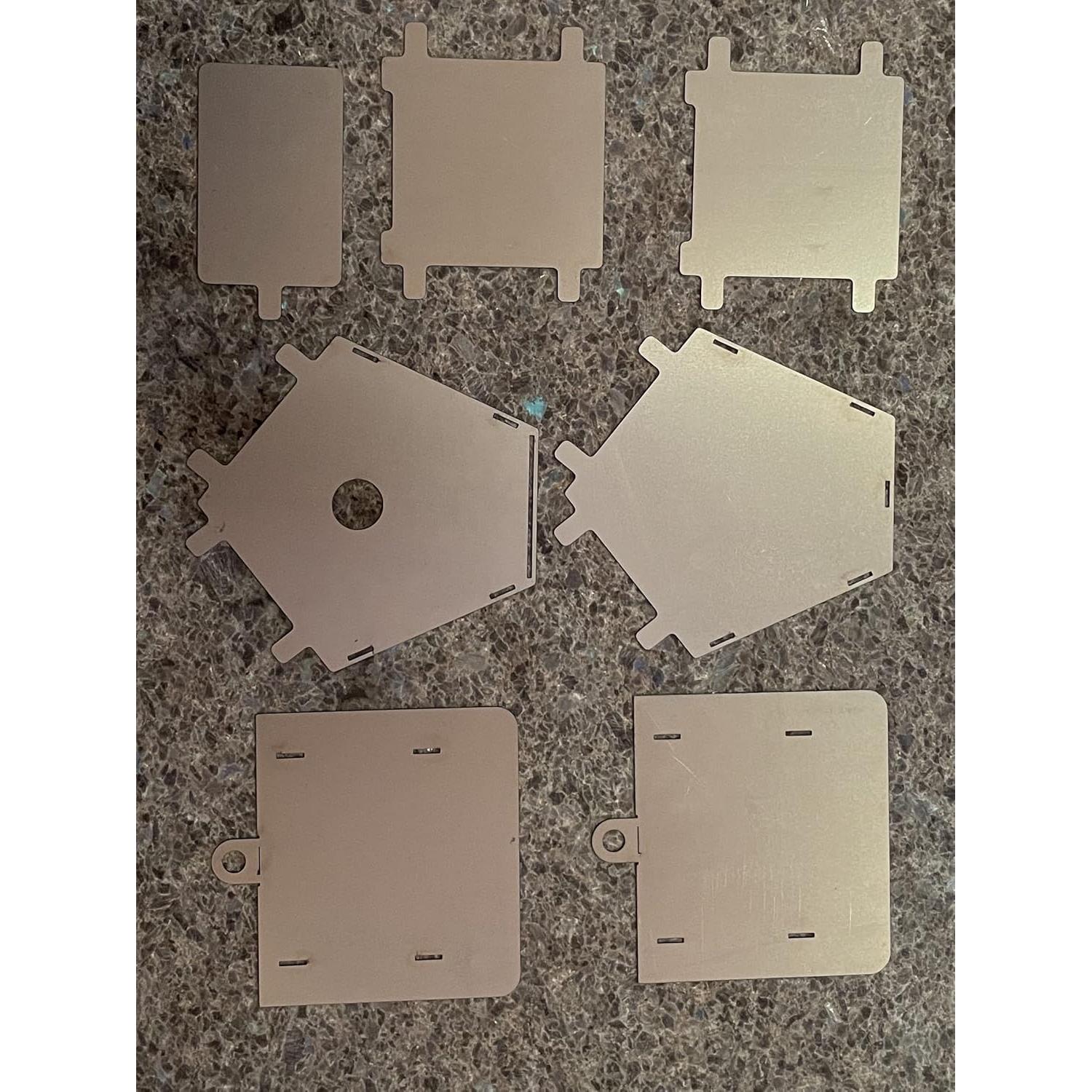 Kit Casa para Aves de Metal DIY - 7 Piezas, 16.5x21.5 cm