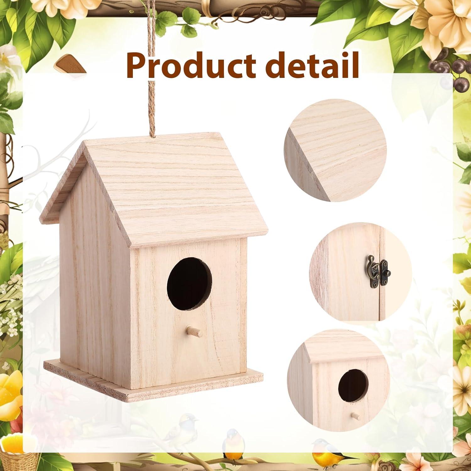Kit de Casas para Aves de Madera Barydat - 6 Piezas DIY