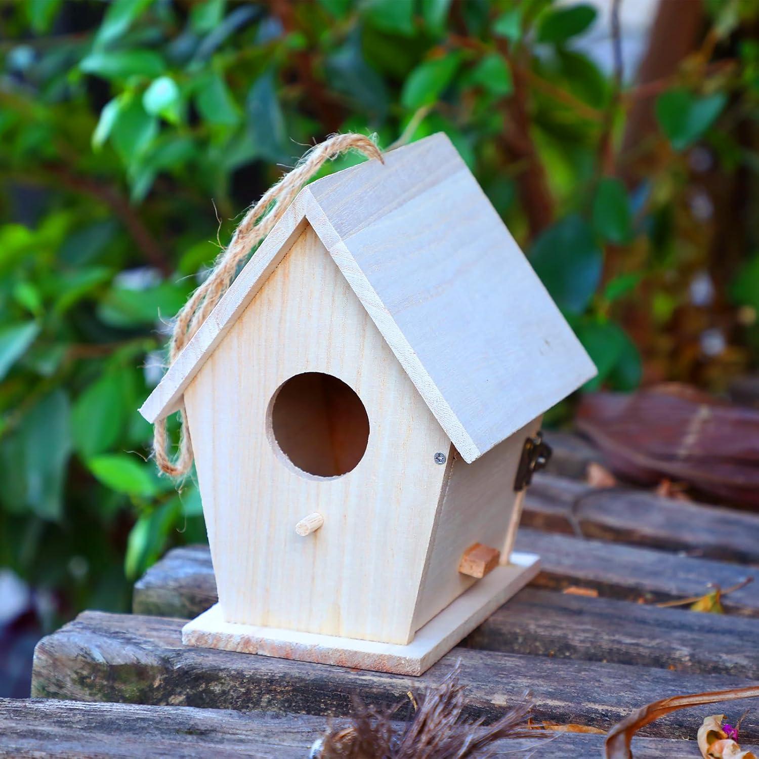 Kit de Casas para Aves de Madera Barydat - 6 Piezas DIY