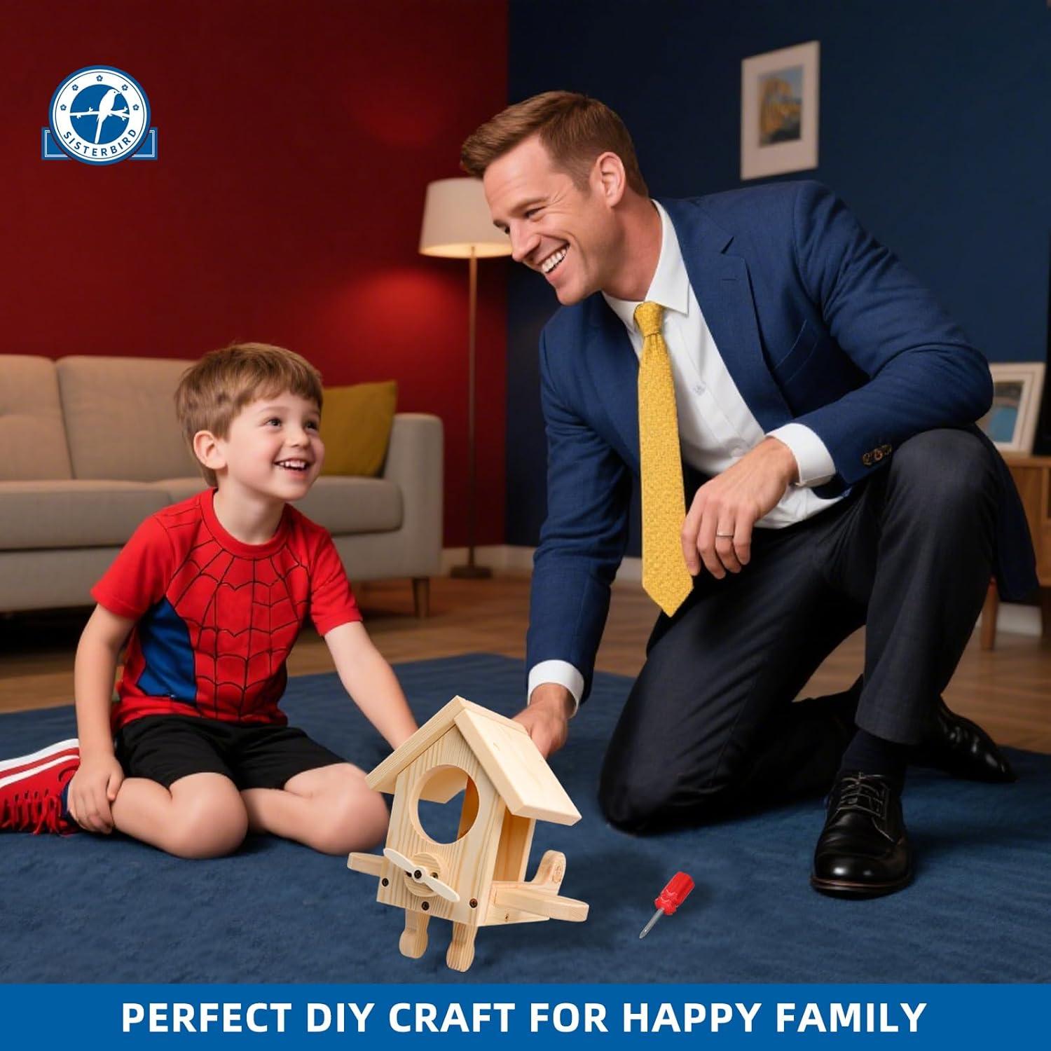 Kit Comedero para Aves SISTERBIRD de Madera, DIY Colgante