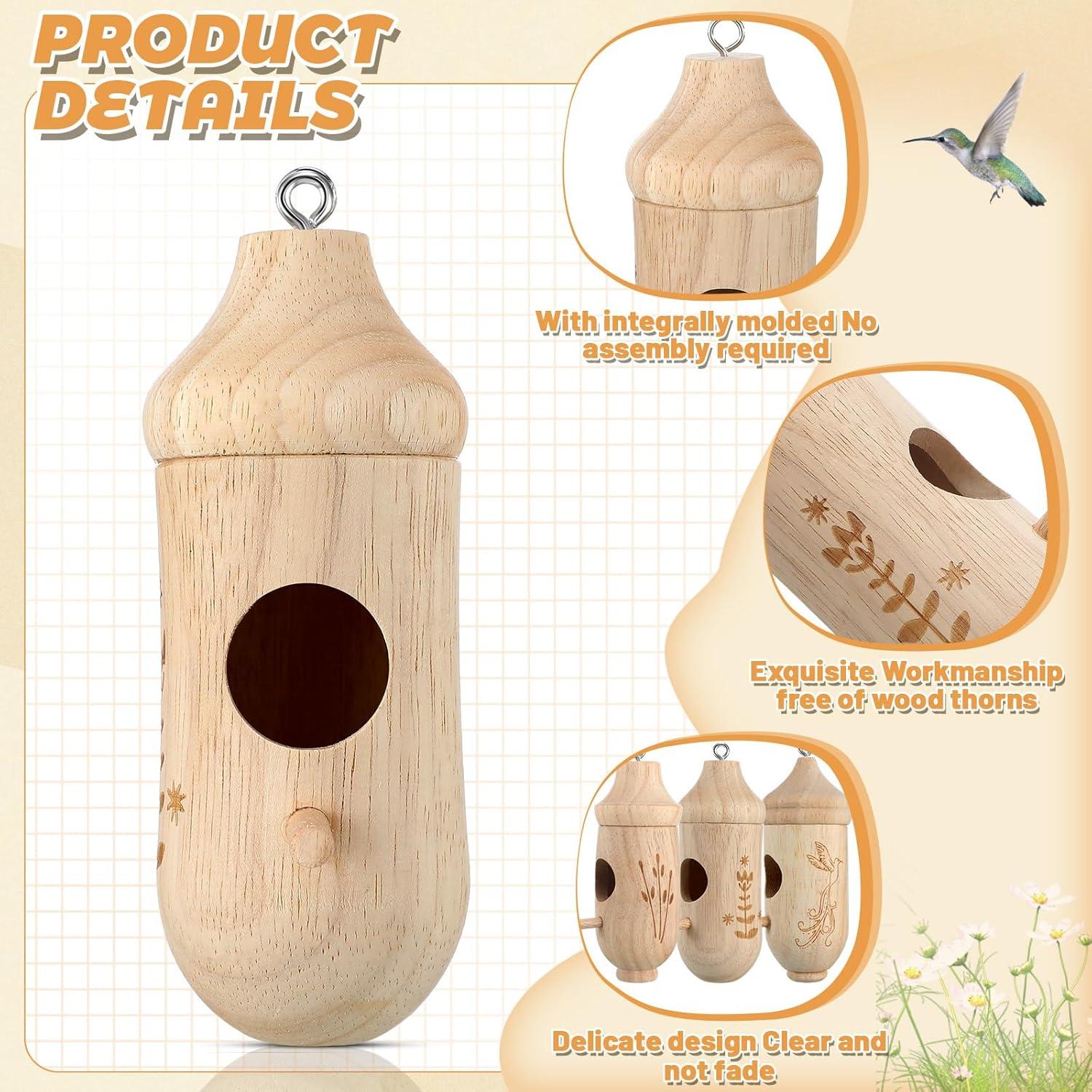 Kit de 12 casas para colibríes Briwooody con pinturas y pinceles