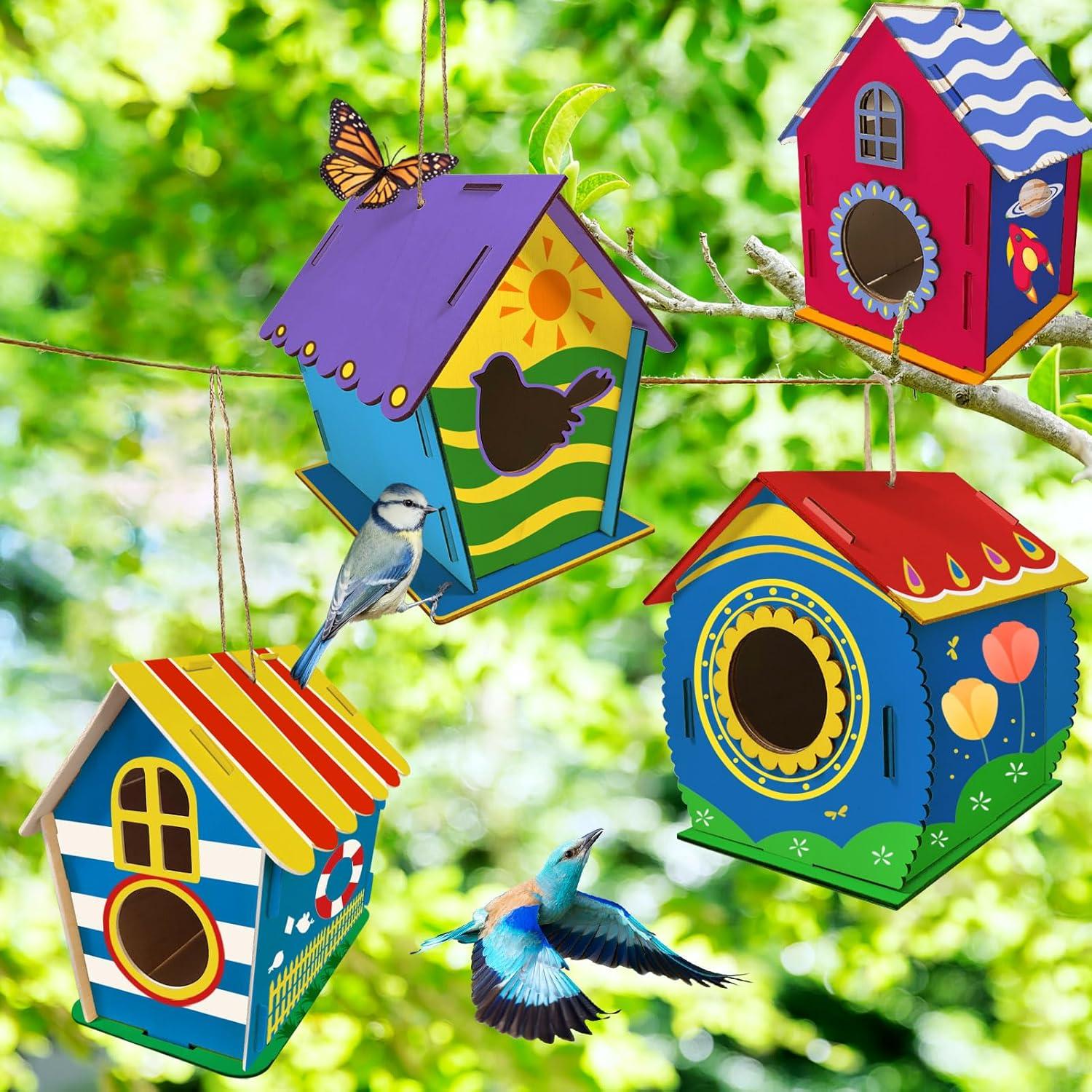 Kit de Manualidades para Niños Heyzeibo 4 Pack Casa para Aves