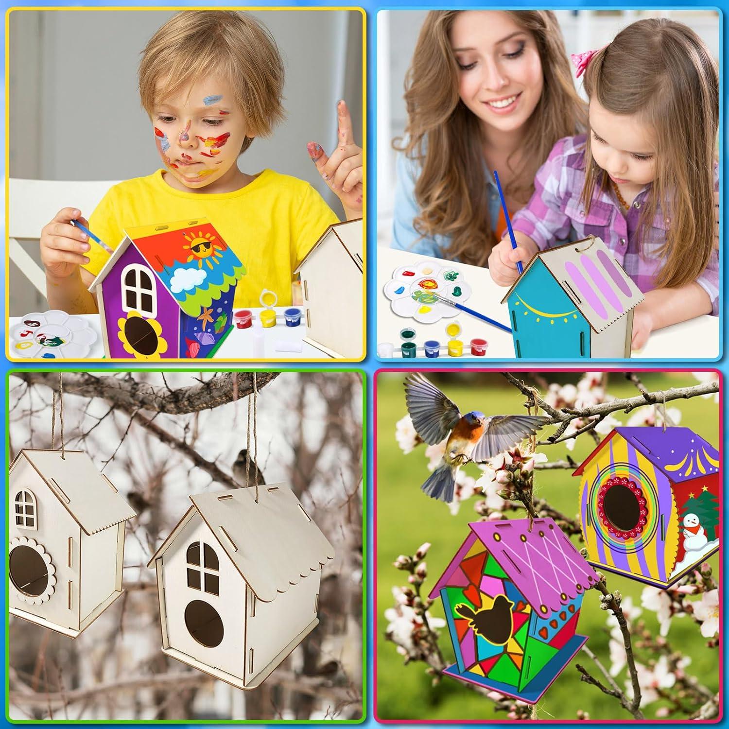 Kit de Manualidades para Niños Heyzeibo 4 Pack Casa para Aves