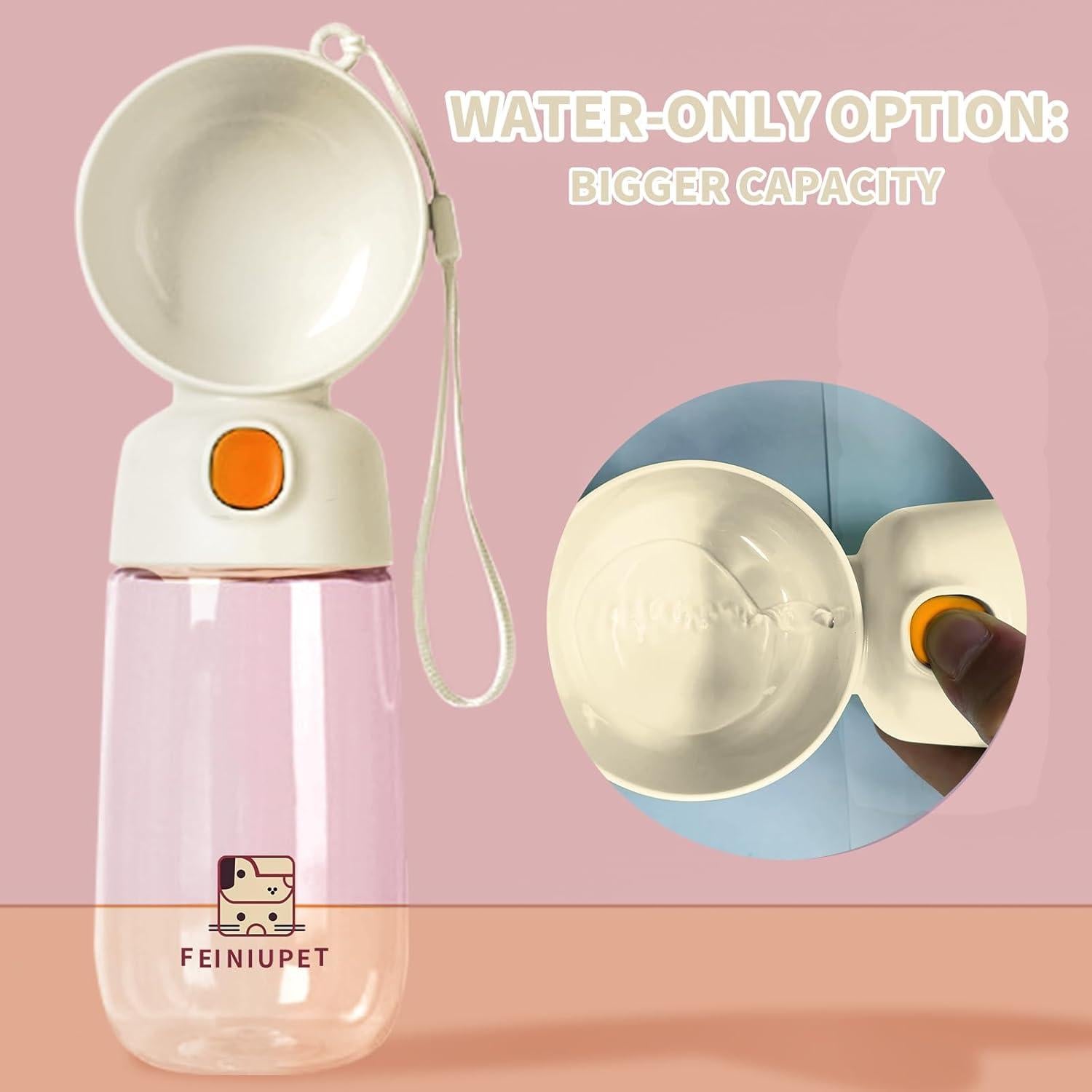 Botella de Agua Portátil para Perros FEINIUPET 565ml Blanca