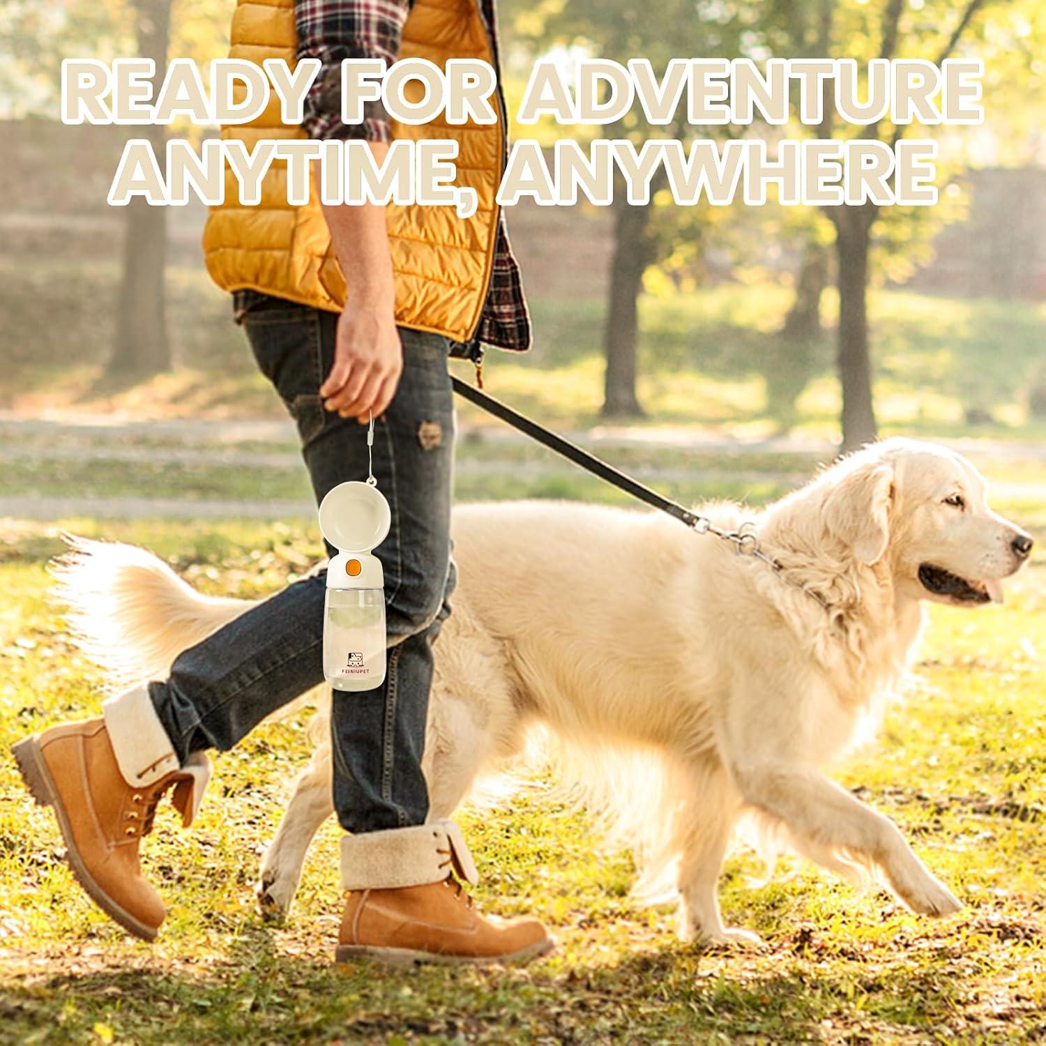 Botella de Agua Portátil para Perros FEINIUPET 565ml Blanca