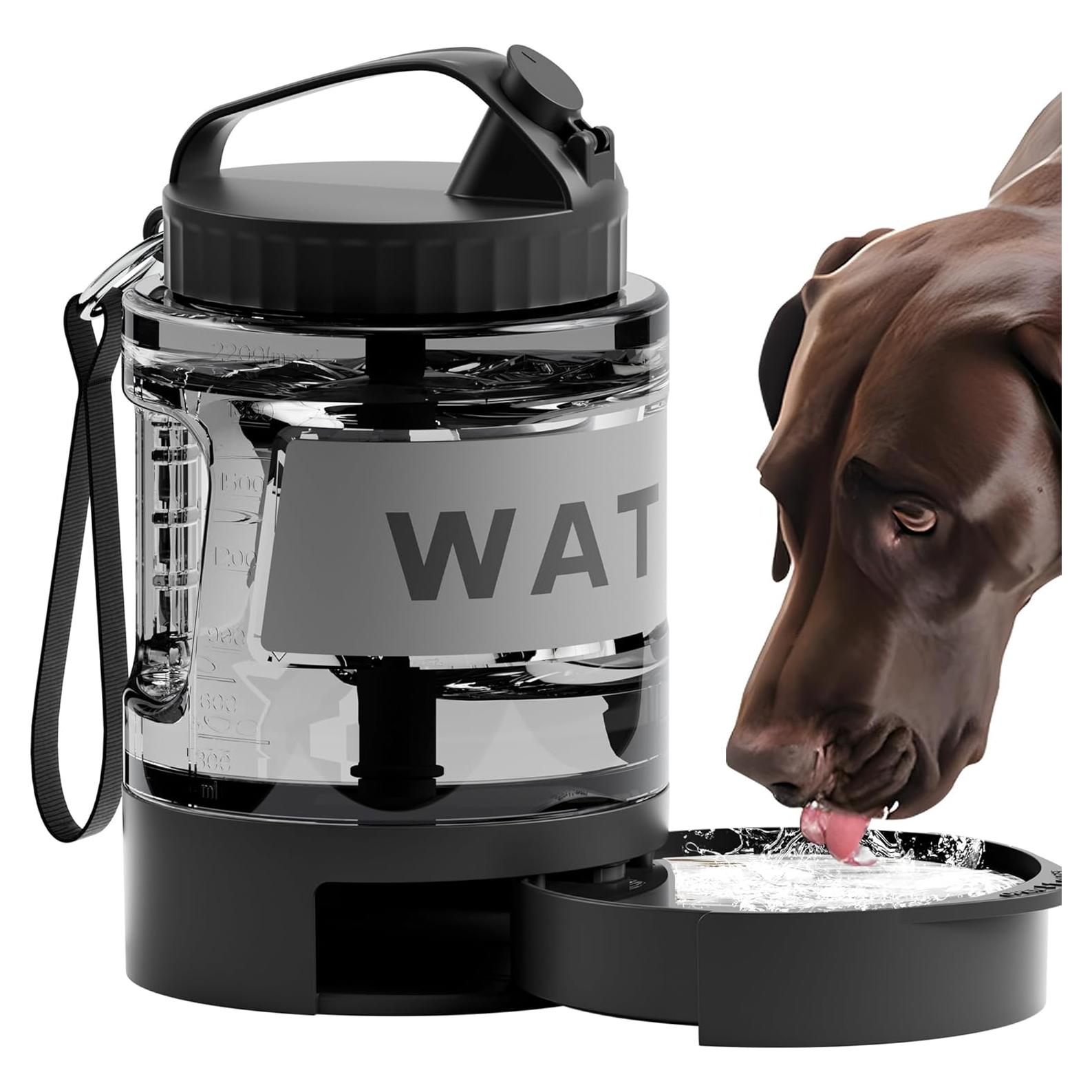 Botella de Agua Portátil para Perros PETDOTT 2.28L - Negra