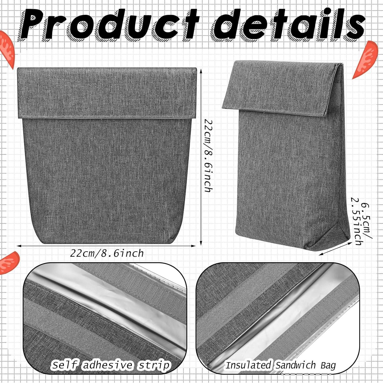 Set de 3 Bolsas de Sándwich Reutilizables Qinyoung Gris Claro