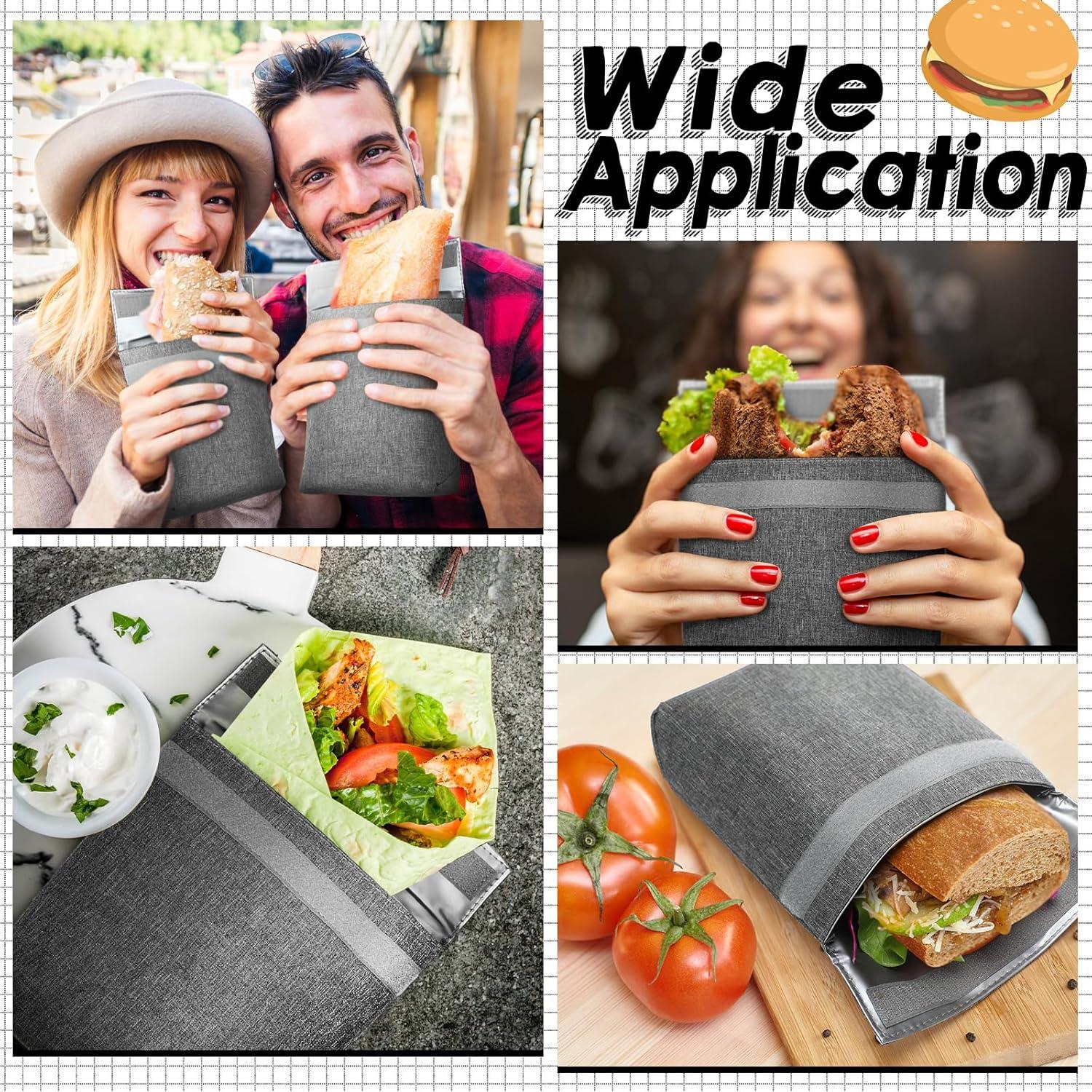 Set de 3 Bolsas de Sándwich Reutilizables Qinyoung Gris Claro