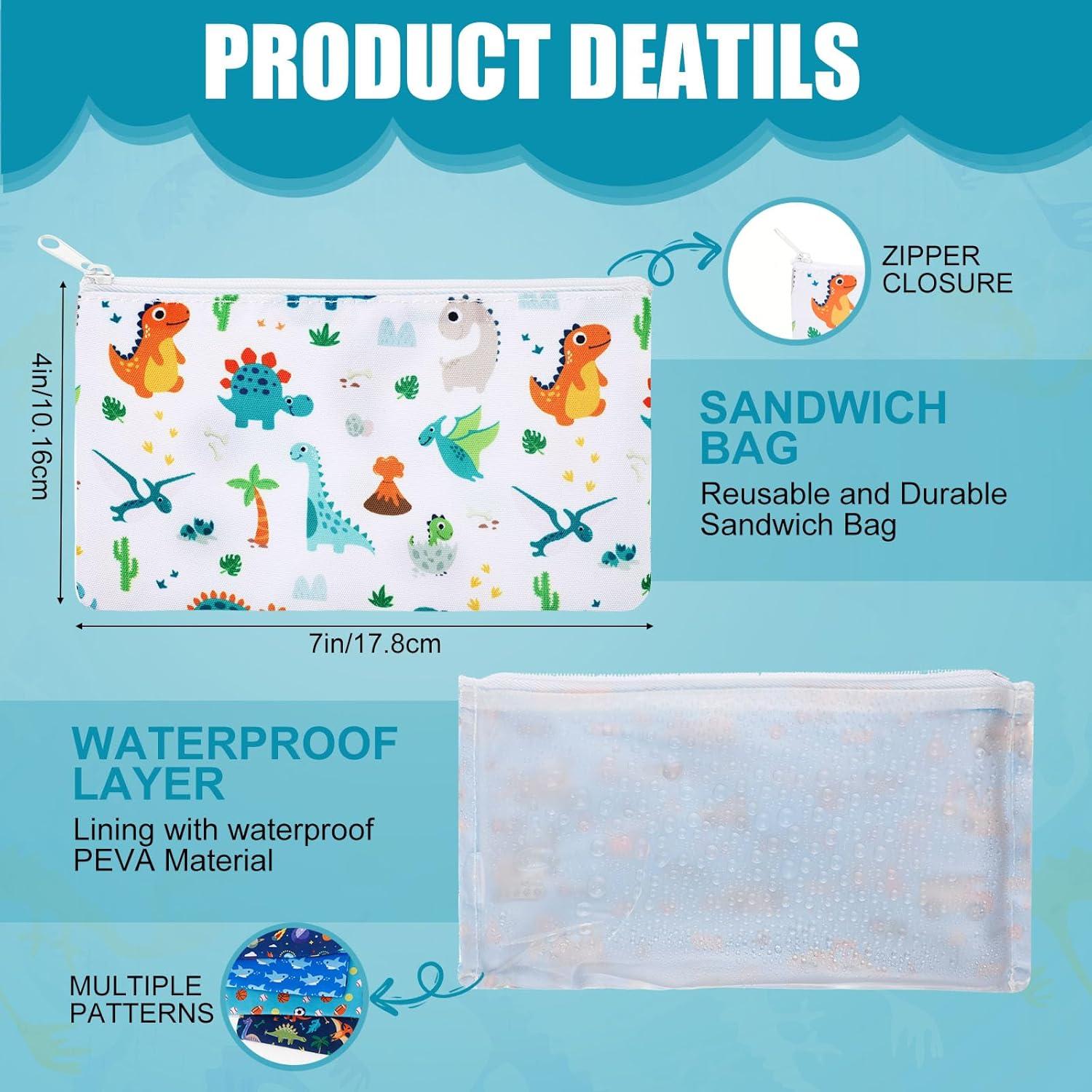 6 Bolsas de Snack Reutilizables Yaomiao 17.78x10.16cm Caricatura