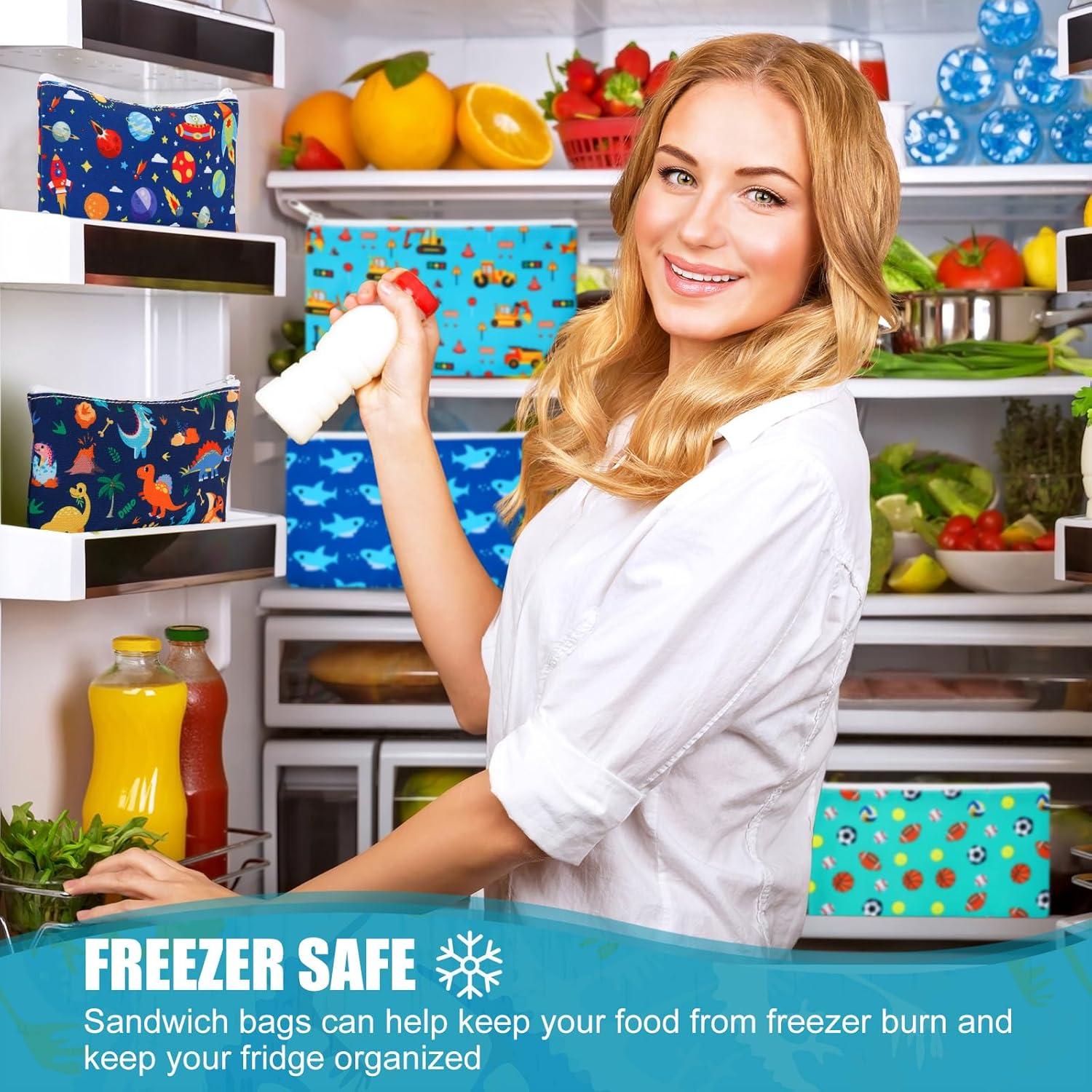 6 Bolsas de Snack Reutilizables Yaomiao 17.78x10.16cm Caricatura