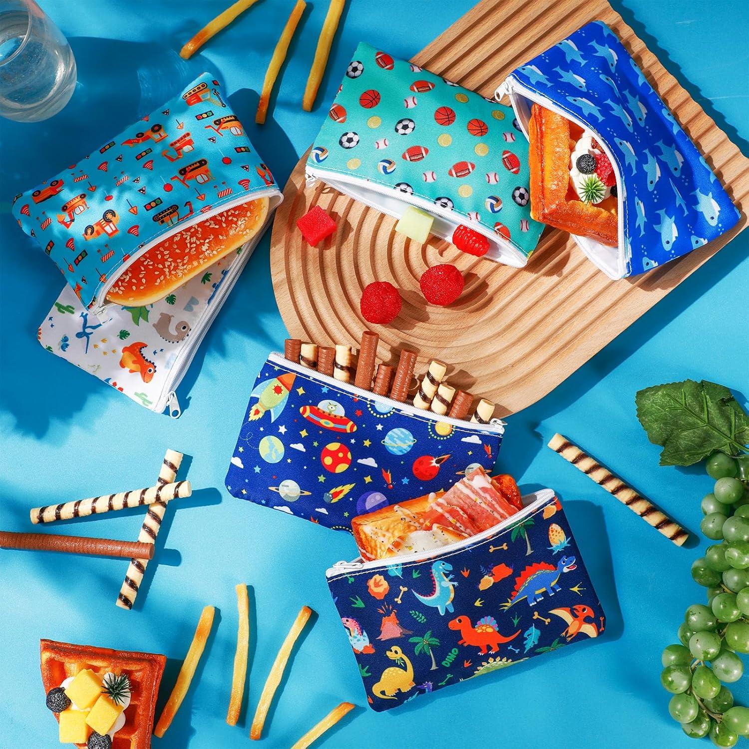 6 Bolsas de Snack Reutilizables Yaomiao 17.78x10.16cm Caricatura