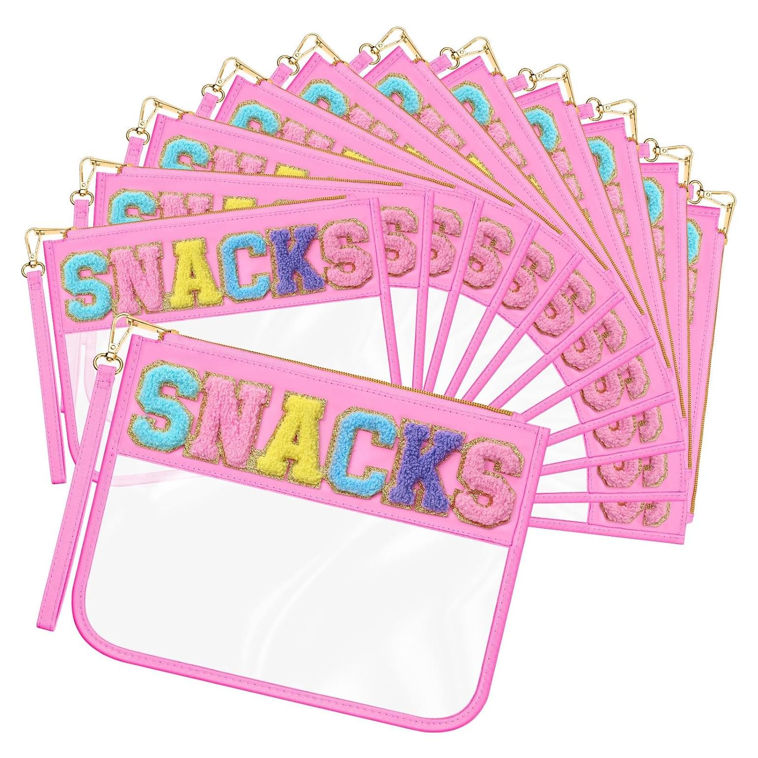 Bolsas de Snack Transparentes Abbylike 12 Pcs Rosa 30x22cm