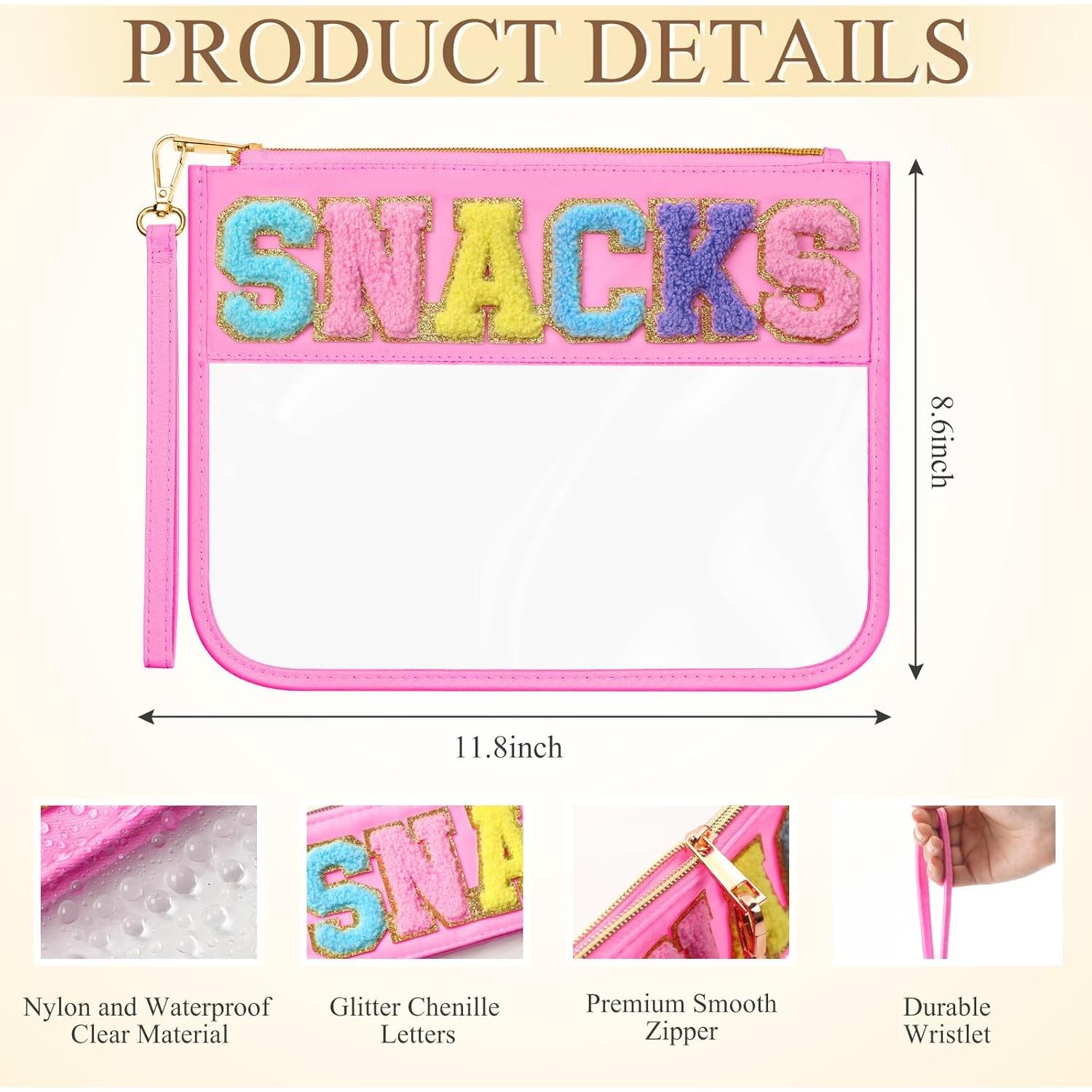 Bolsas de Snack Transparentes Abbylike 12 Pcs Rosa 30x22cm