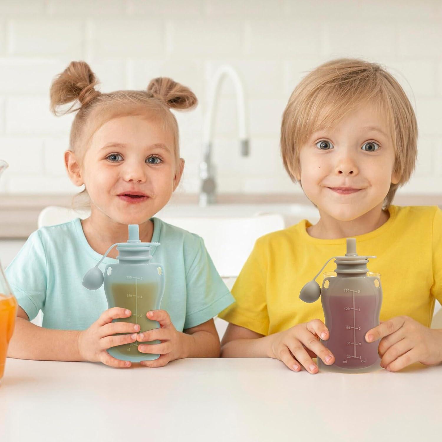 Bolsas de Comida para Bebés Reutilizables 148 ml - 4 Piezas Silicona