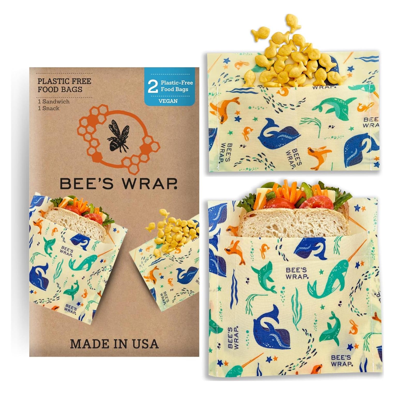 Envolturas de Cera de Abeja Veganas 2PK - Sándwich y Snack