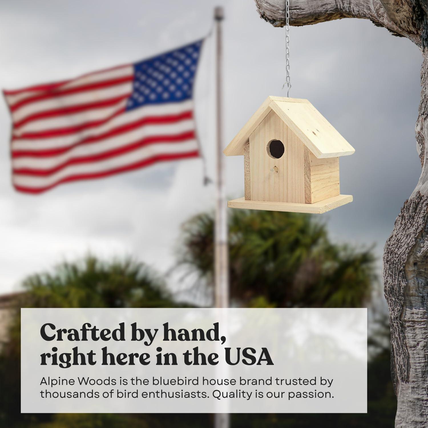 Casa de pájaros de madera pintable Hidden Creek 16.5x13.97x13.97 cm