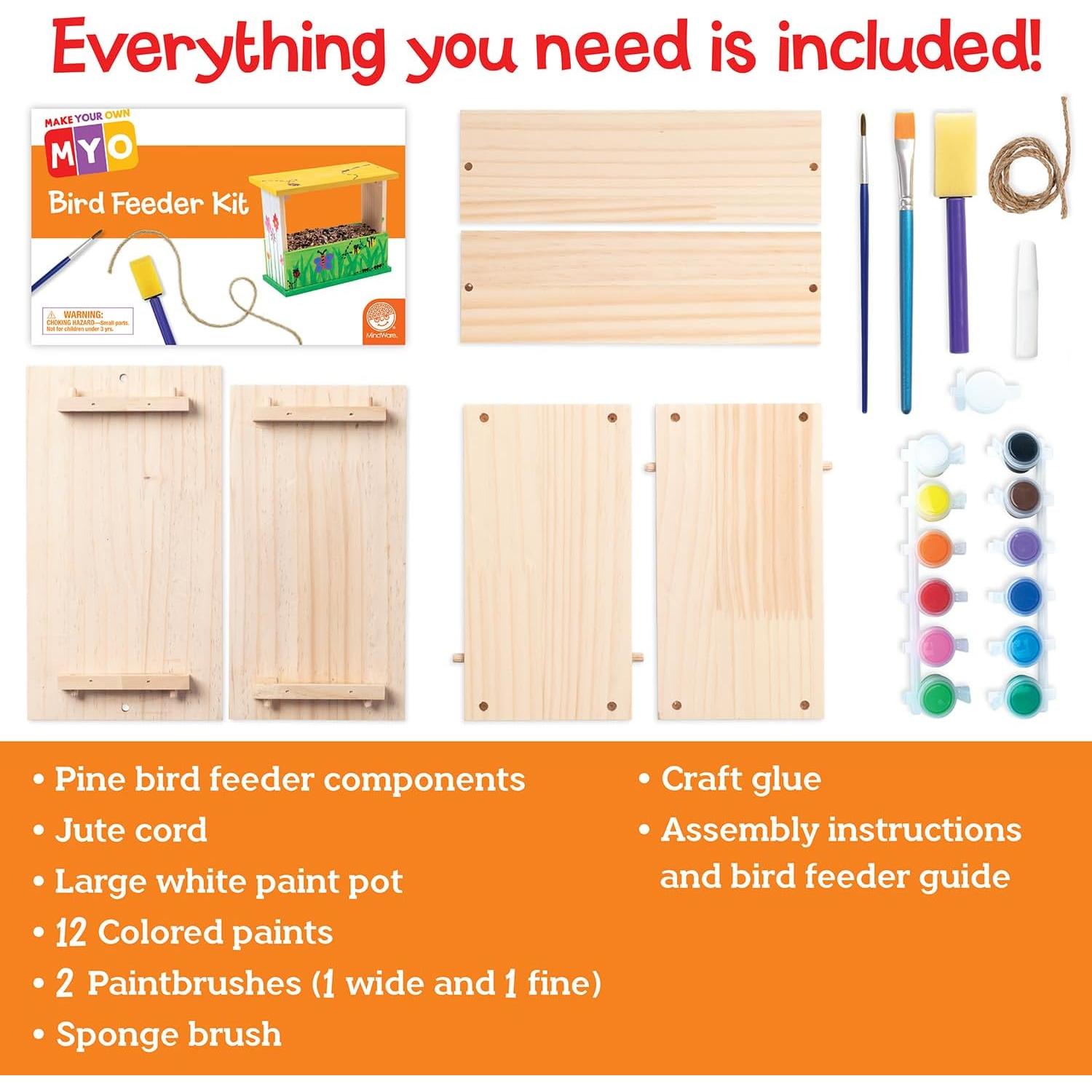 Kit de Comedero para Aves MindWare - 6 Piezas, Pintura y Pinceles