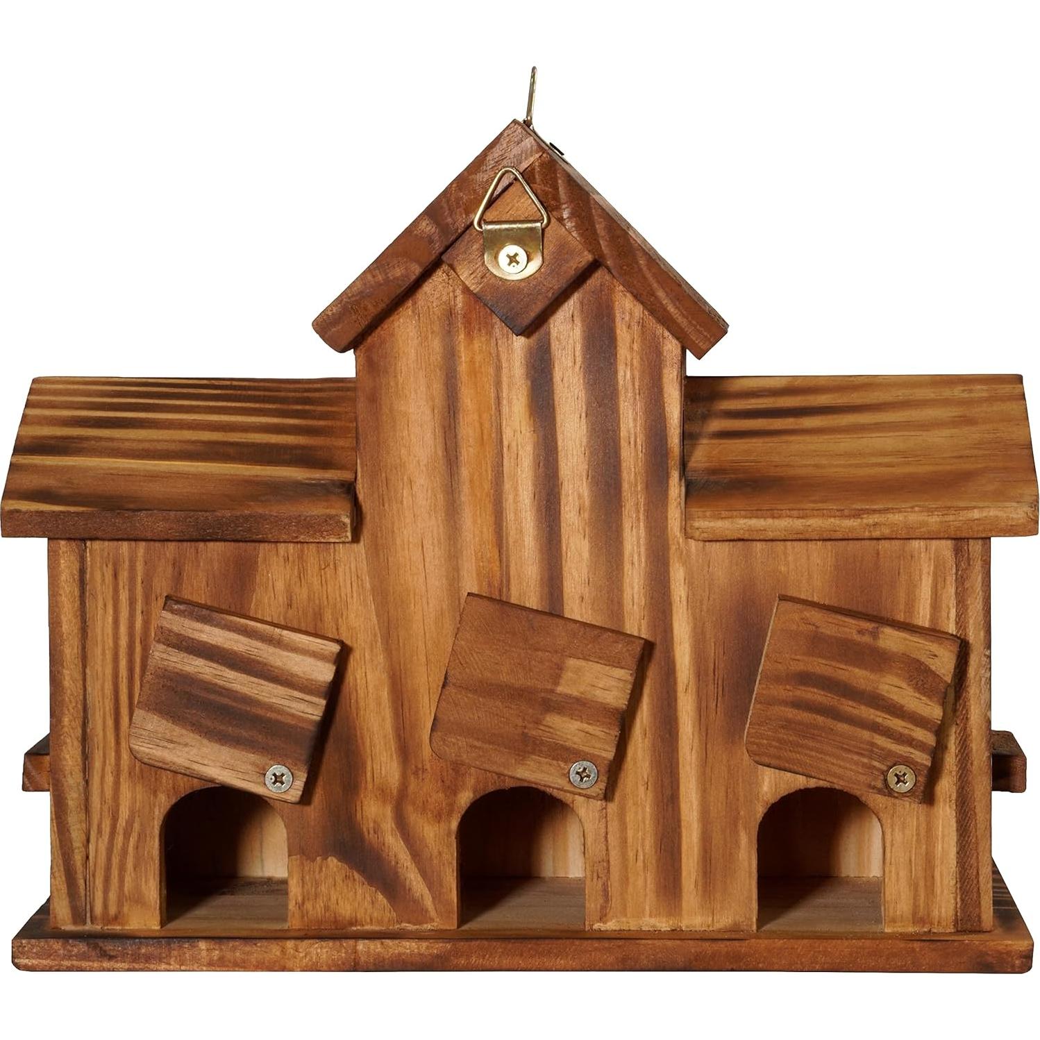 Casa para Aves MIXUMON de Madera con 3 Habitaciones y Comederos