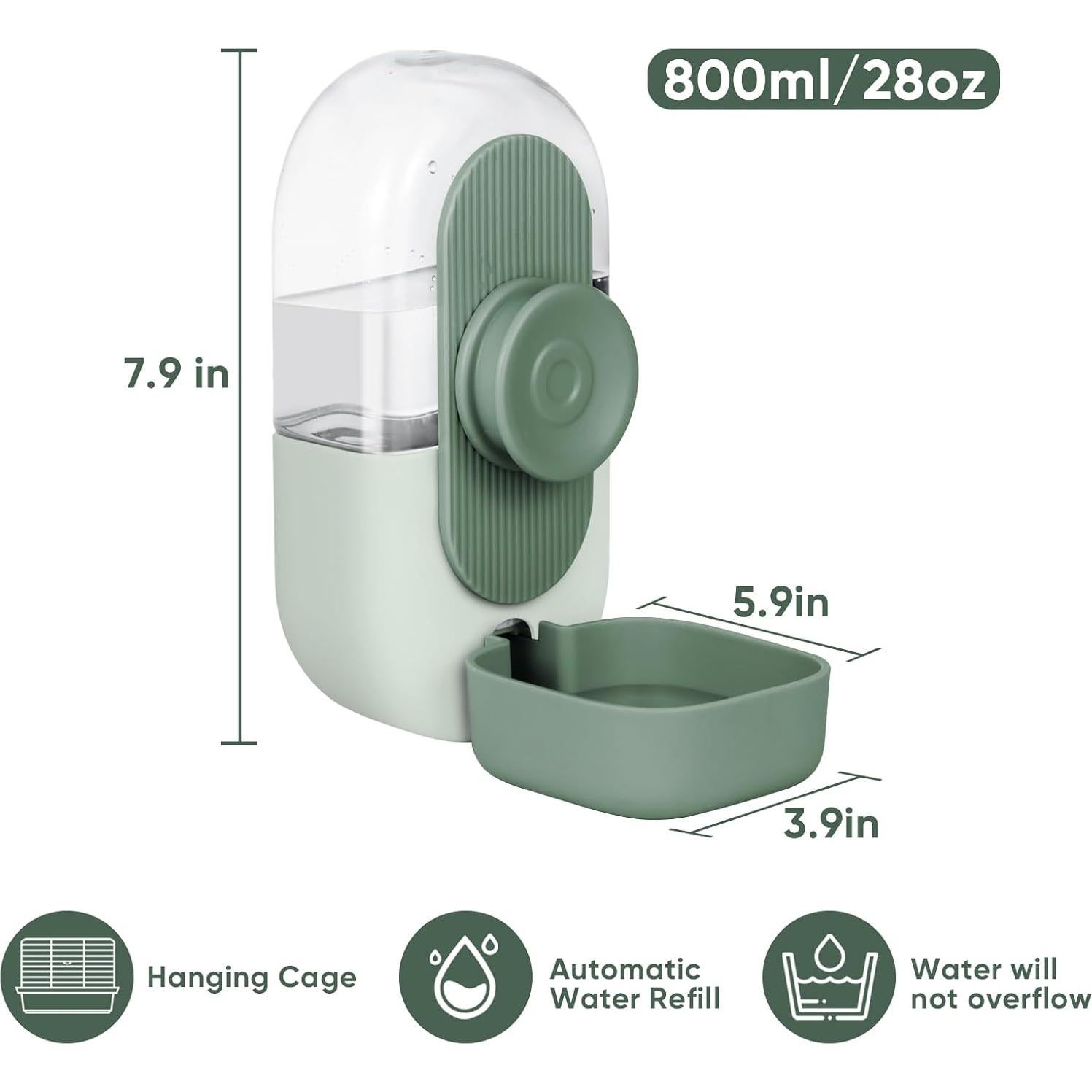 Dispensador Automático de Agua Colgante Borunhe 800ml Verde
