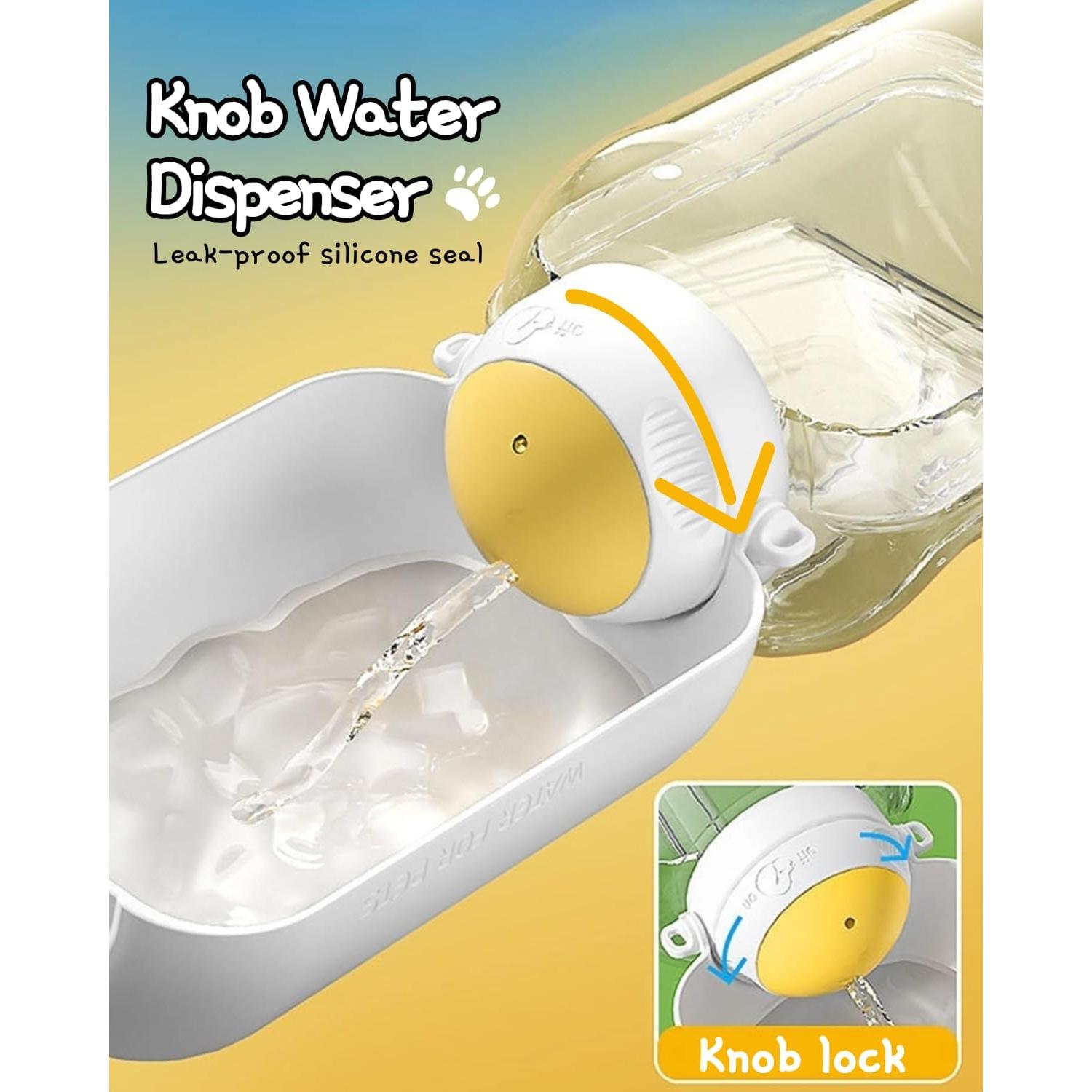 Botella de Agua y Tazón 2 en 1 para Perros TianfuSpanda 1.04L