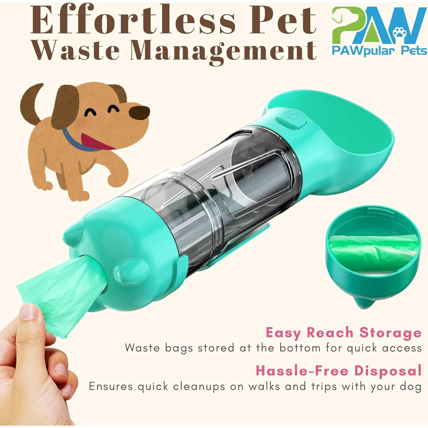 Botella de Agua Portátil para Perros PAWpularPets 295ml Azul