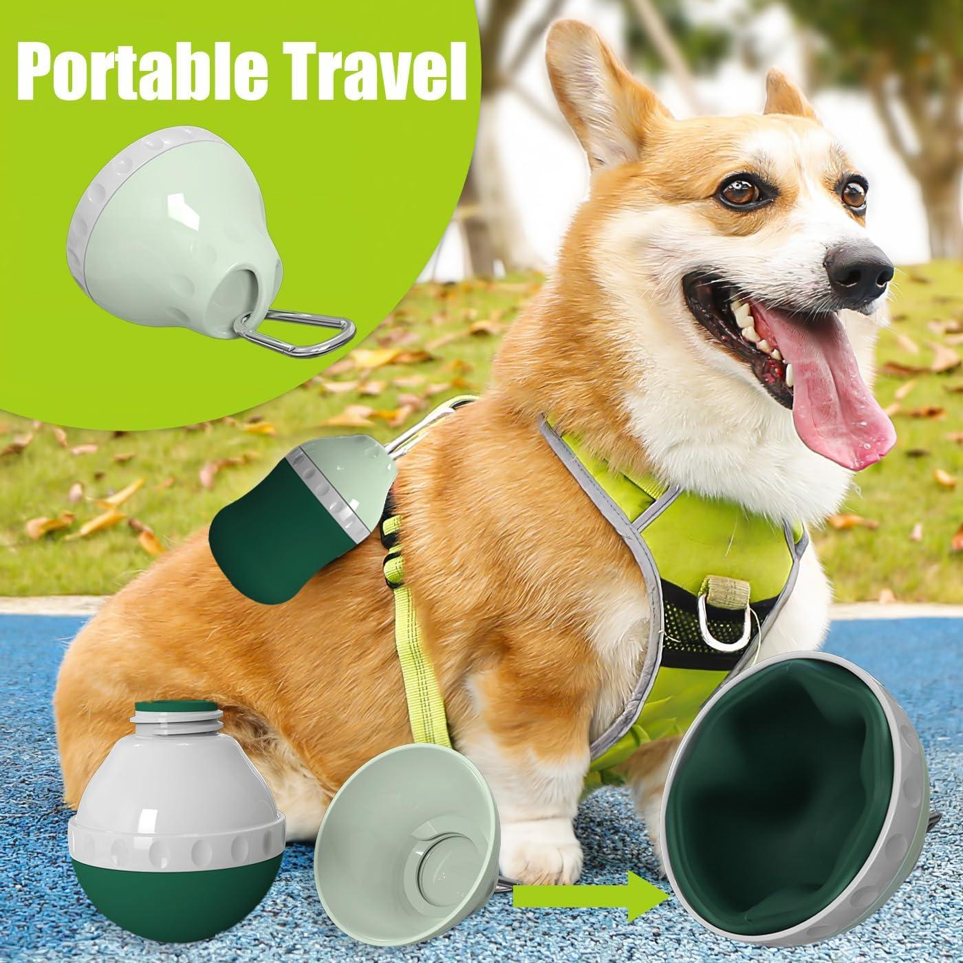 Botella de Agua para Perros Zazoot 400 ml Verde Plegable