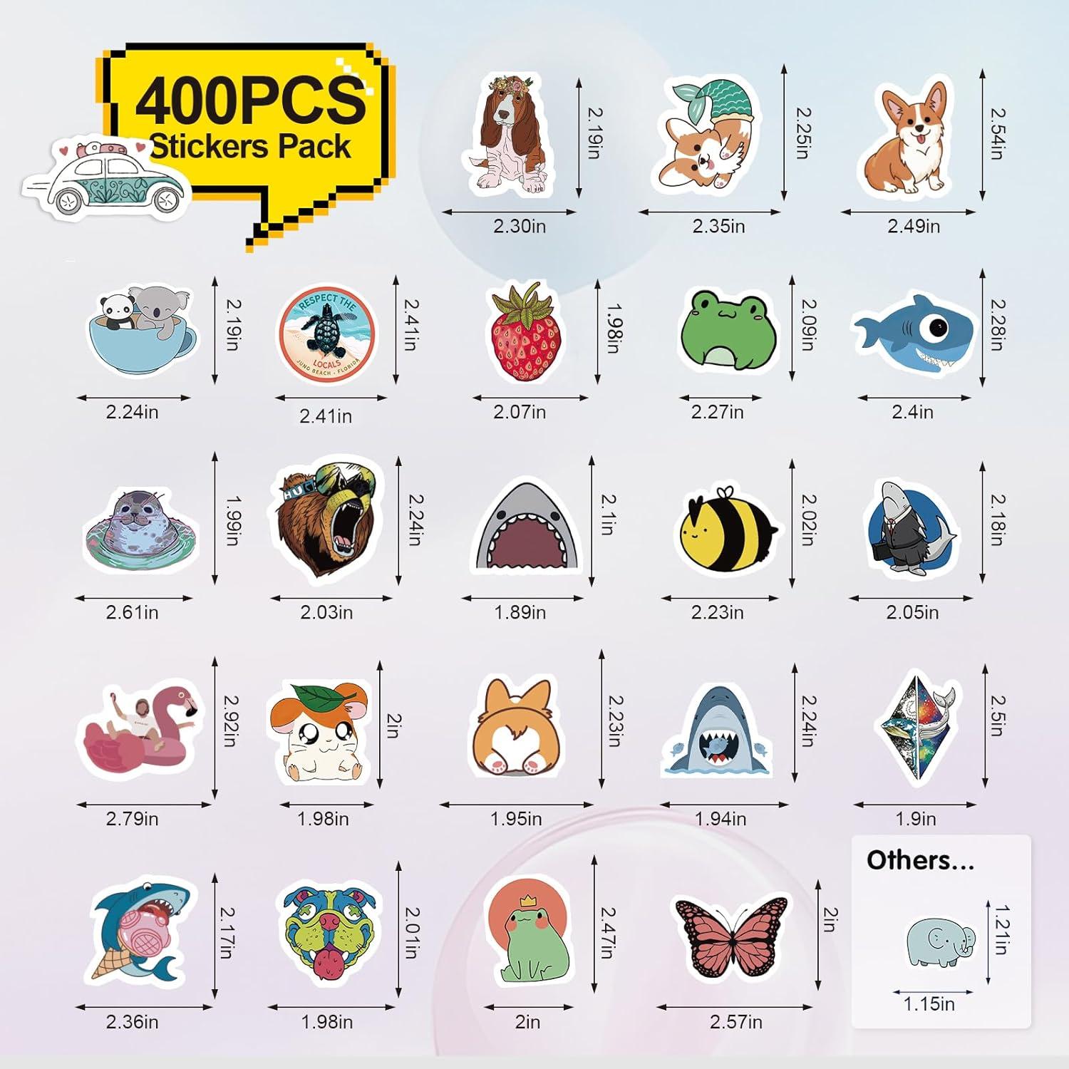 Stickers de Animales Lindos Arme - 400 Pcs Impermeables