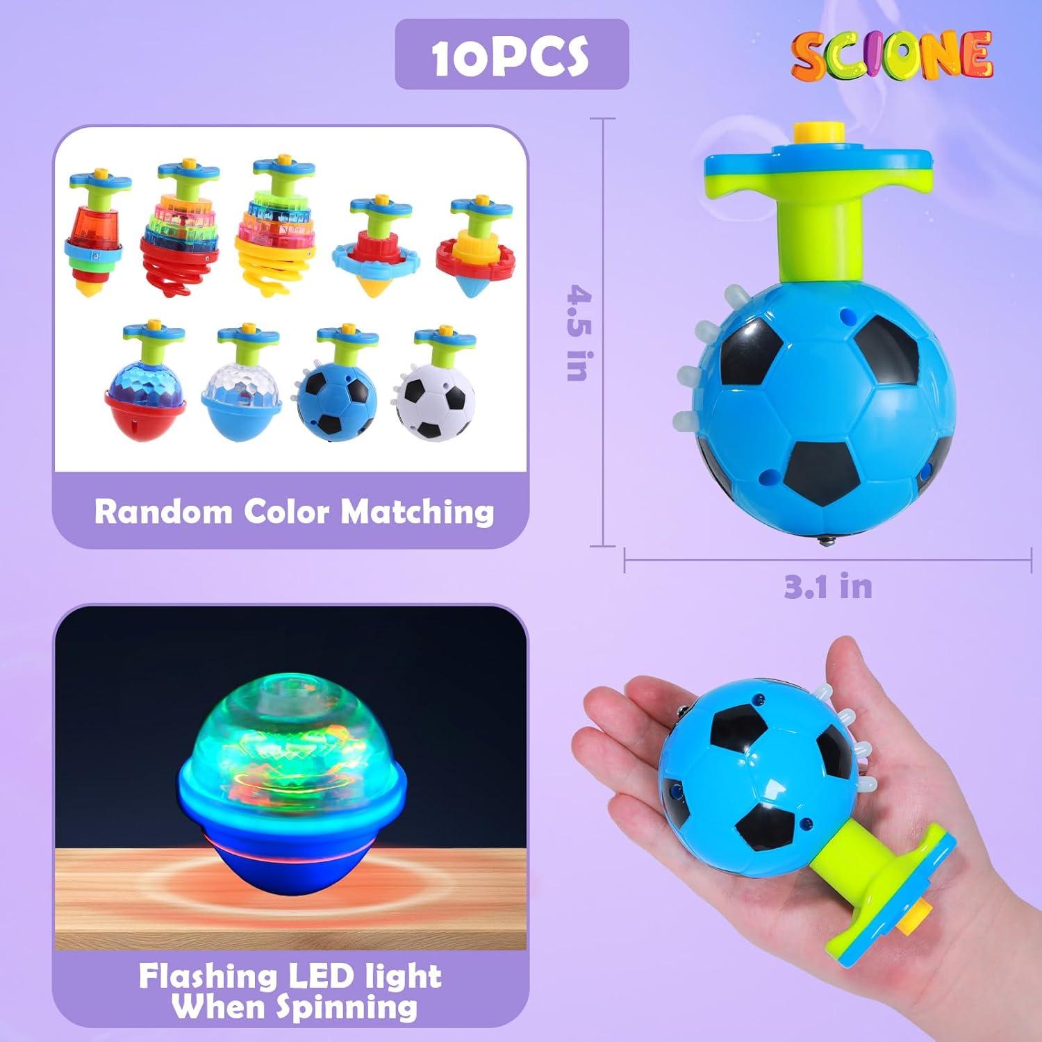 Trompos LED Brillantes para Niños - 10 Pcs Juguetes de Fiesta