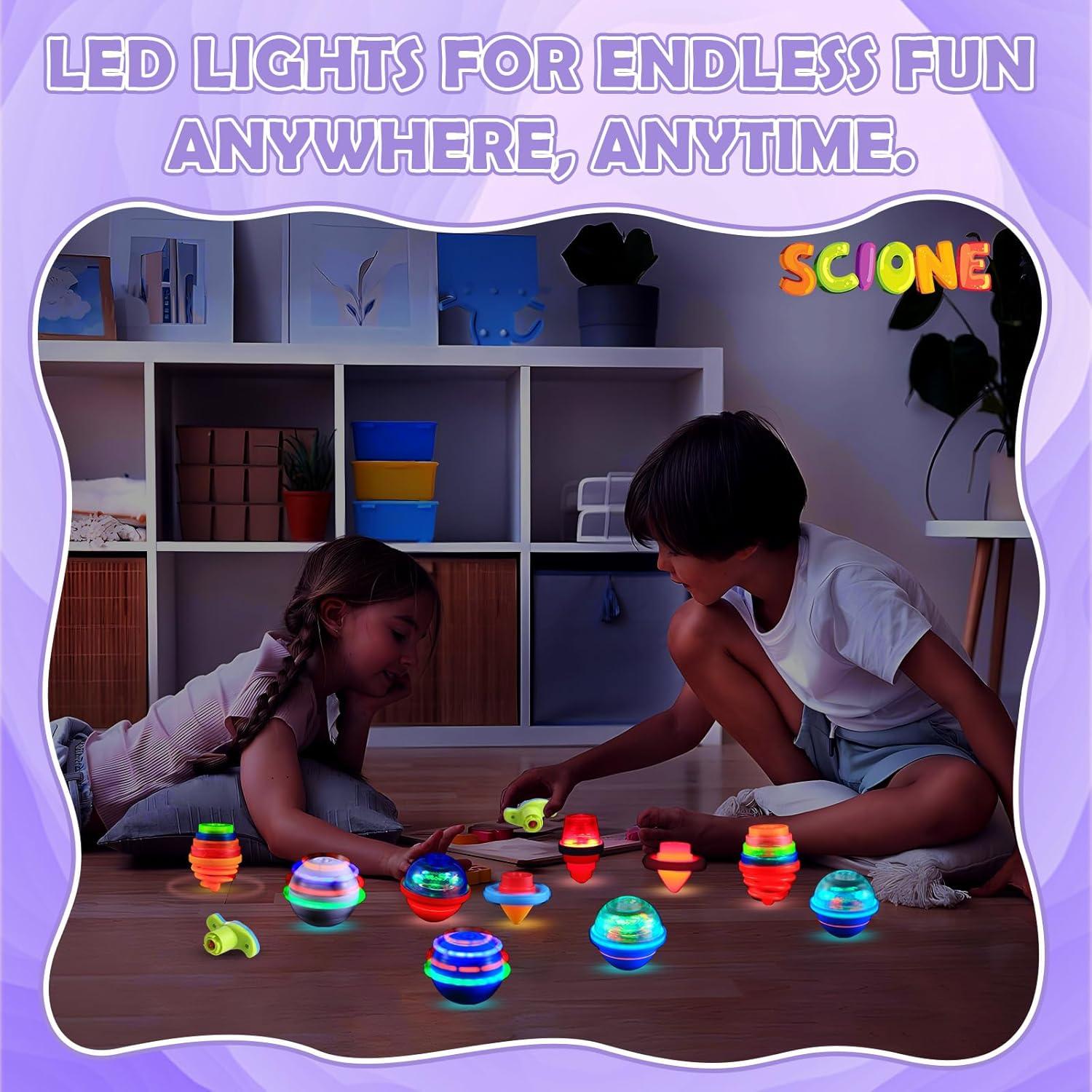 Trompos LED Brillantes para Niños - 10 Pcs Juguetes de Fiesta