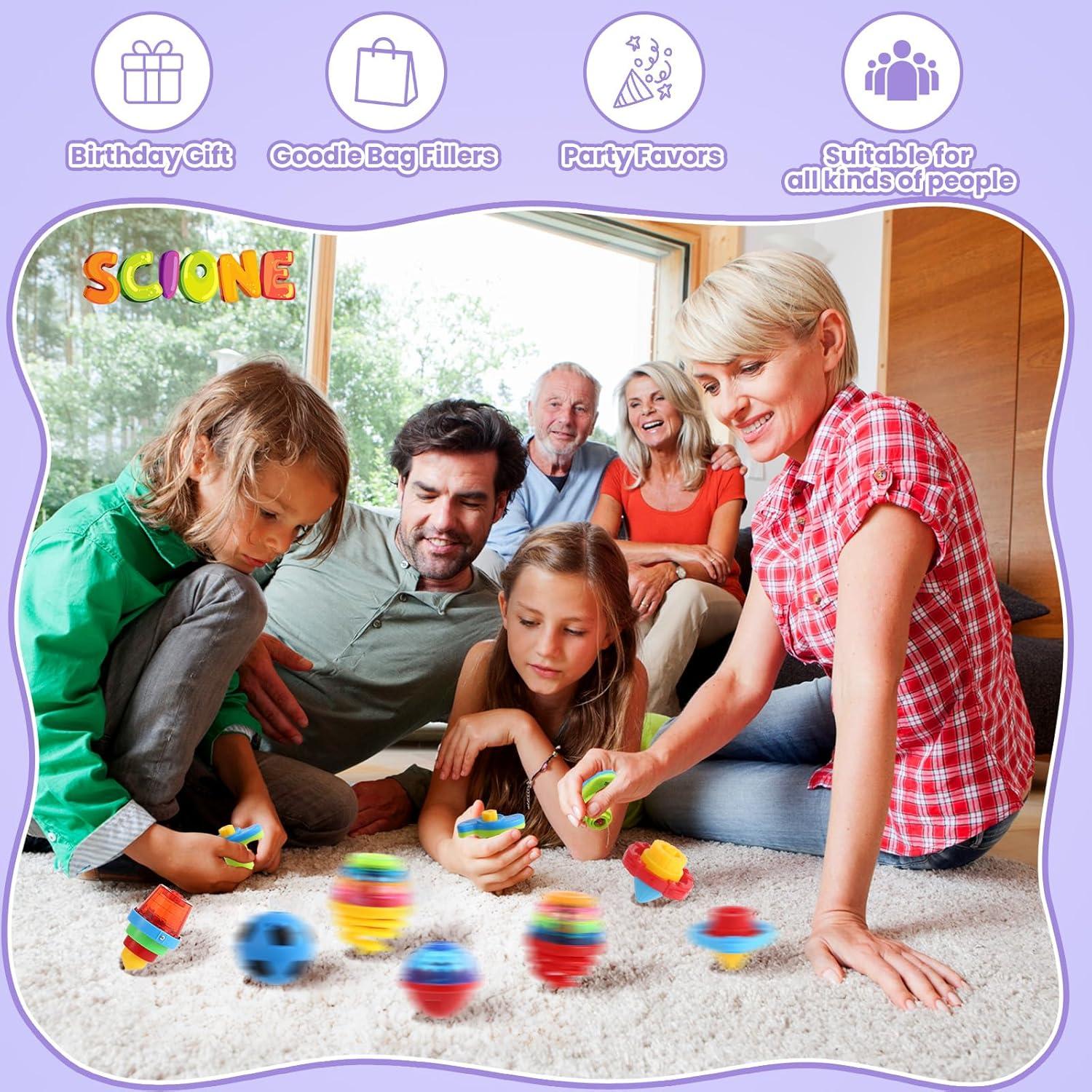 Trompos LED Brillantes para Niños - 10 Pcs Juguetes de Fiesta