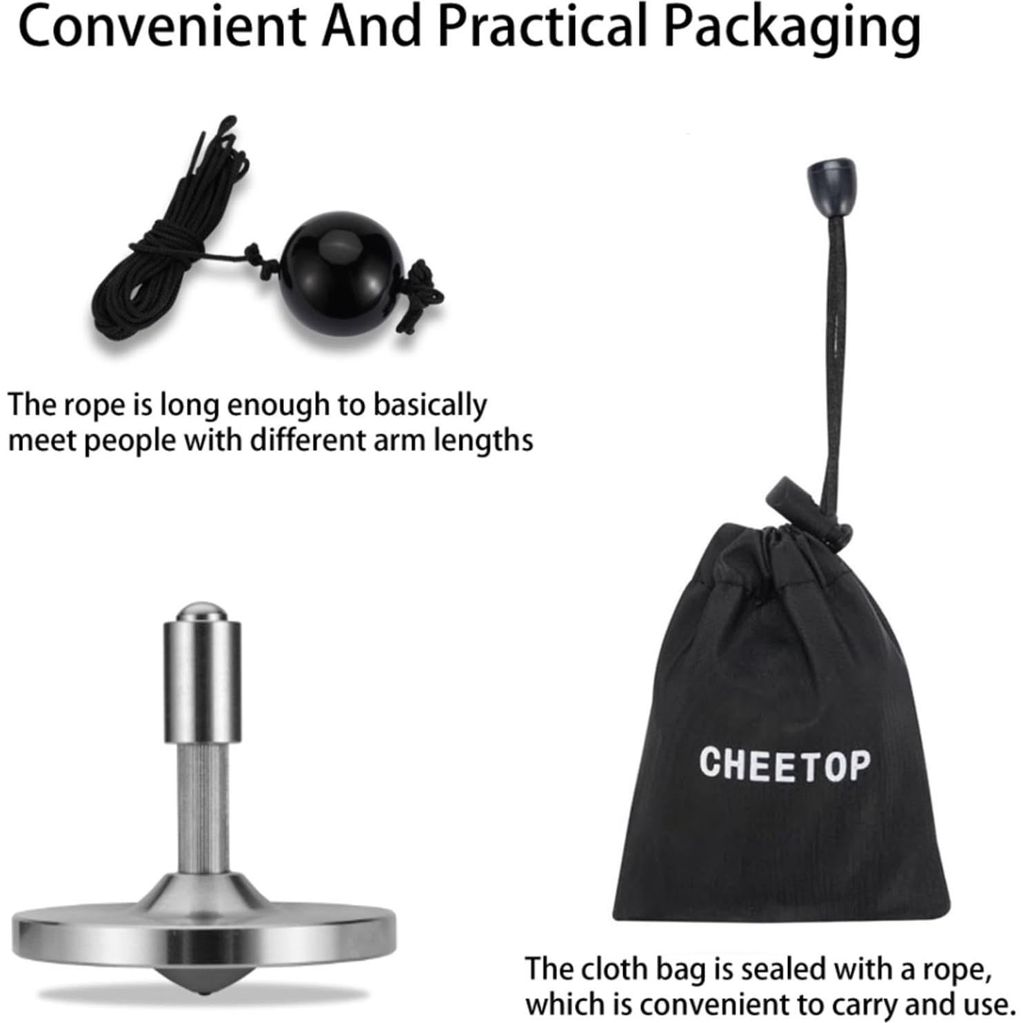 Peonza de Metal S Pro Plateado - Alivio del Estrés, 10 Minutos