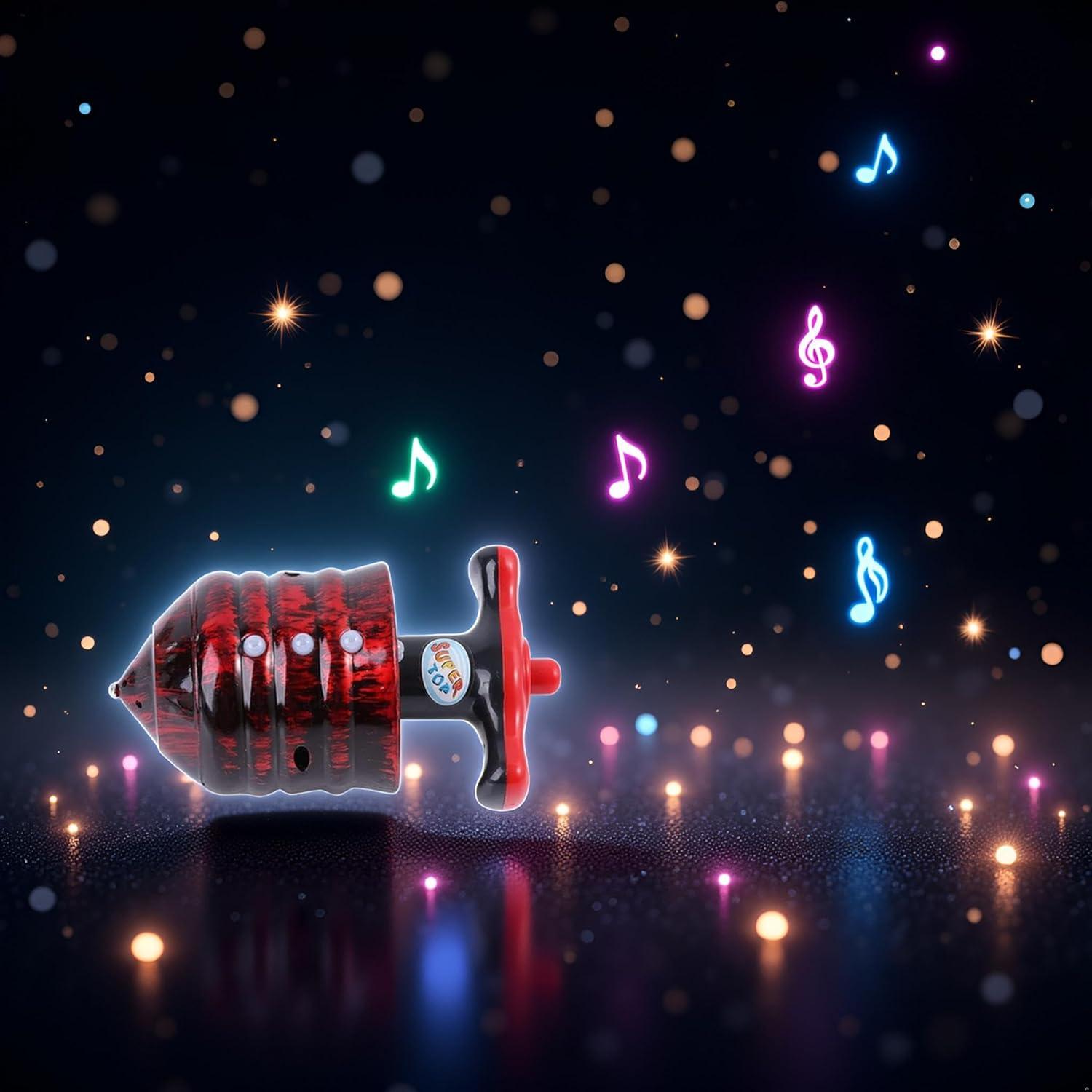 Trompos Musicales Iluminados Wentoenapp - Juguete Rojo 9g