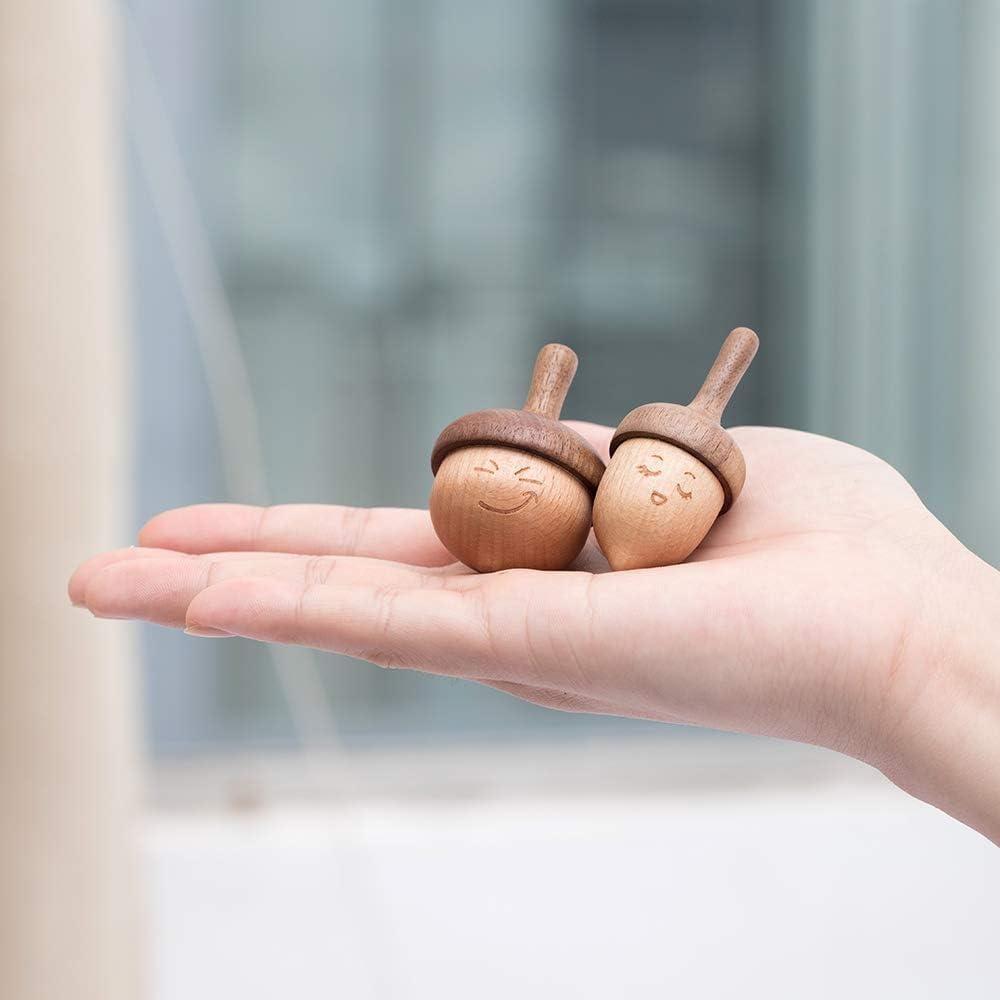 Trompo de Madera AhfuLife con Expresión Facial - Paquete de 2