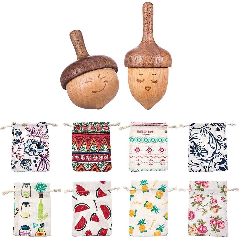 Trompo de Madera AhfuLife con Expresión Facial - Paquete de 2