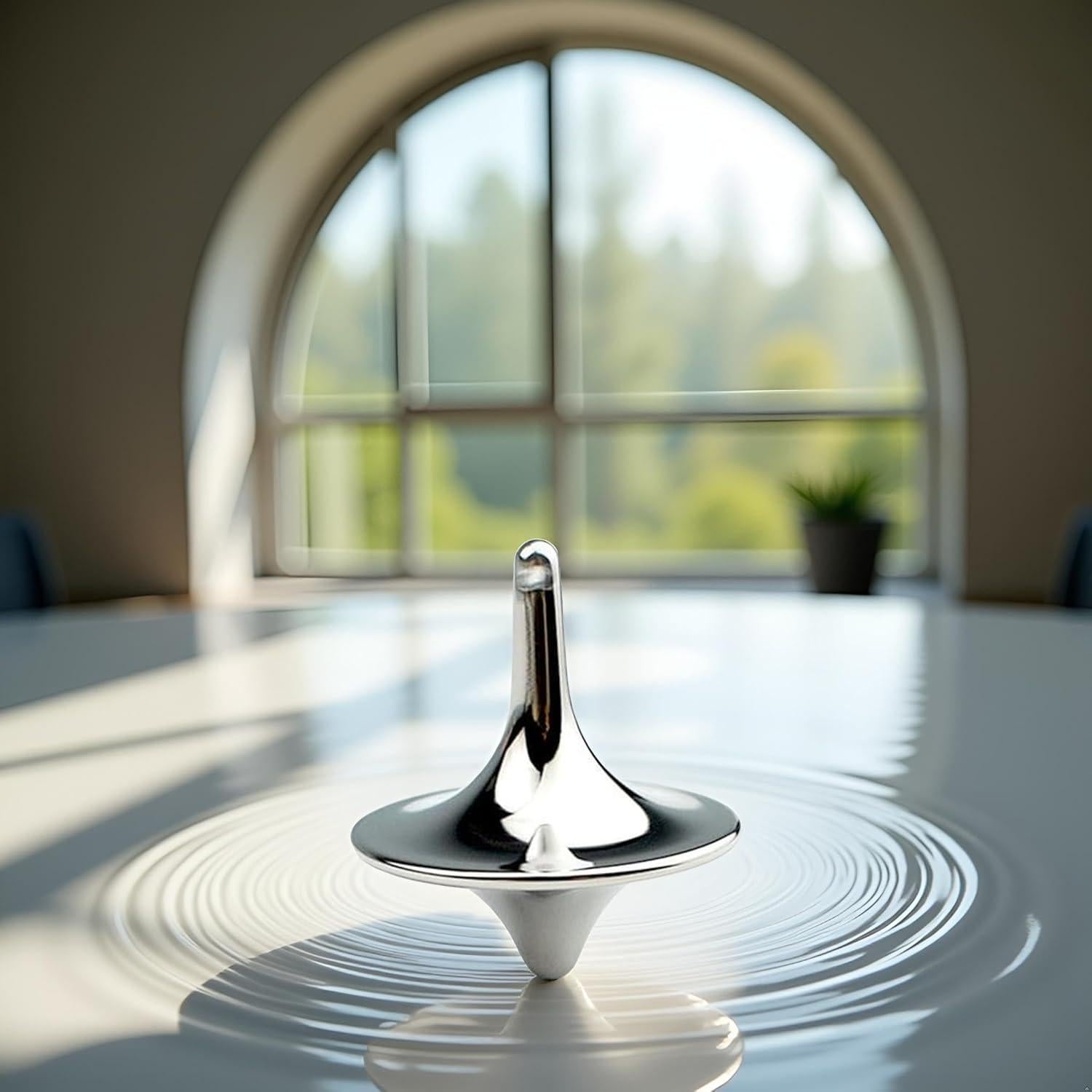 Silver Accurate Spinning Top,Portable Precision Metal Spinner Top Premium Exquisite Perfect Balance Desktop Gyro Vintage Totem Zinc Alloy Toy Spinning Top Desk EDC Little Fidget Toy，Activity Centers