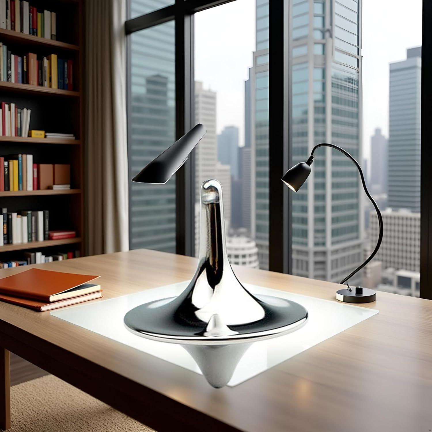 Silver Accurate Spinning Top,Portable Precision Metal Spinner Top Premium Exquisite Perfect Balance Desktop Gyro Vintage Totem Zinc Alloy Toy Spinning Top Desk EDC Little Fidget Toy，Activity Centers