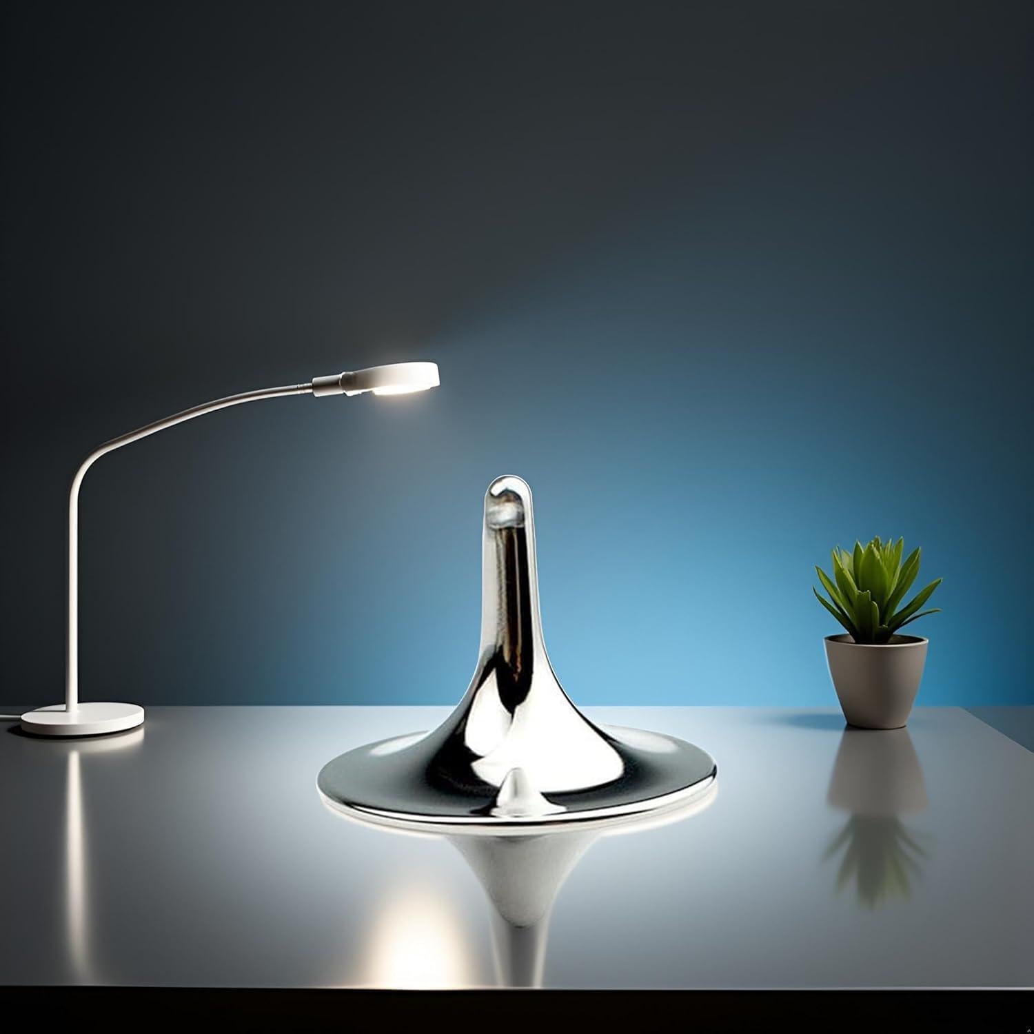 Silver Accurate Spinning Top,Portable Precision Metal Spinner Top Premium Exquisite Perfect Balance Desktop Gyro Vintage Totem Zinc Alloy Toy Spinning Top Desk EDC Little Fidget Toy，Activity Centers